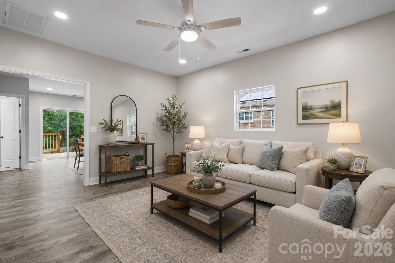 VIRTUALLY STAGED living room - 605 Kings Mountain Street, Clover