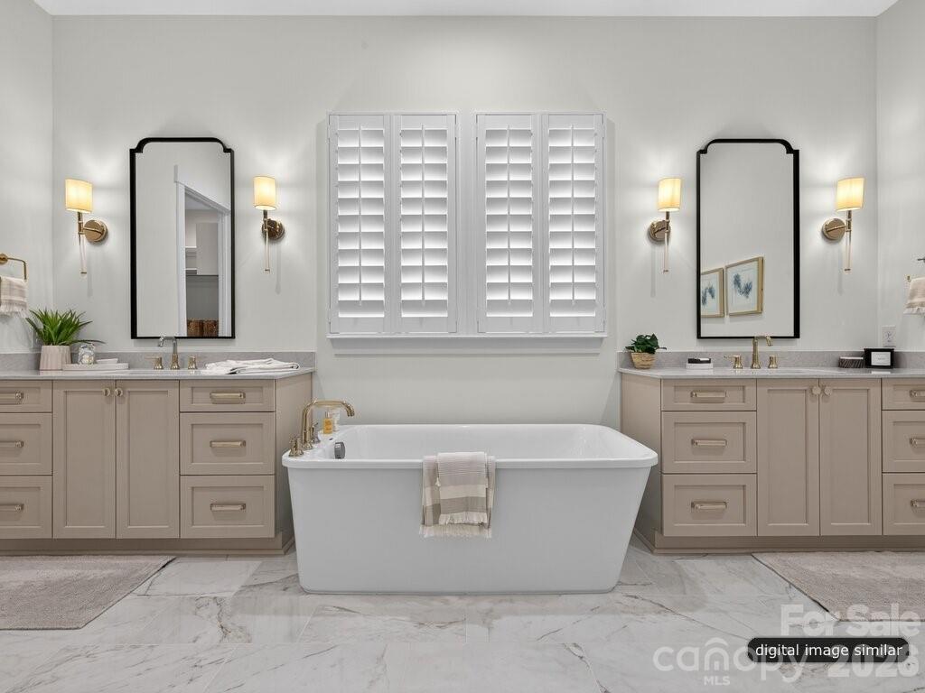 Primary Bathroom with Freestanding Tub - 128 Willow View Loop, Davidson