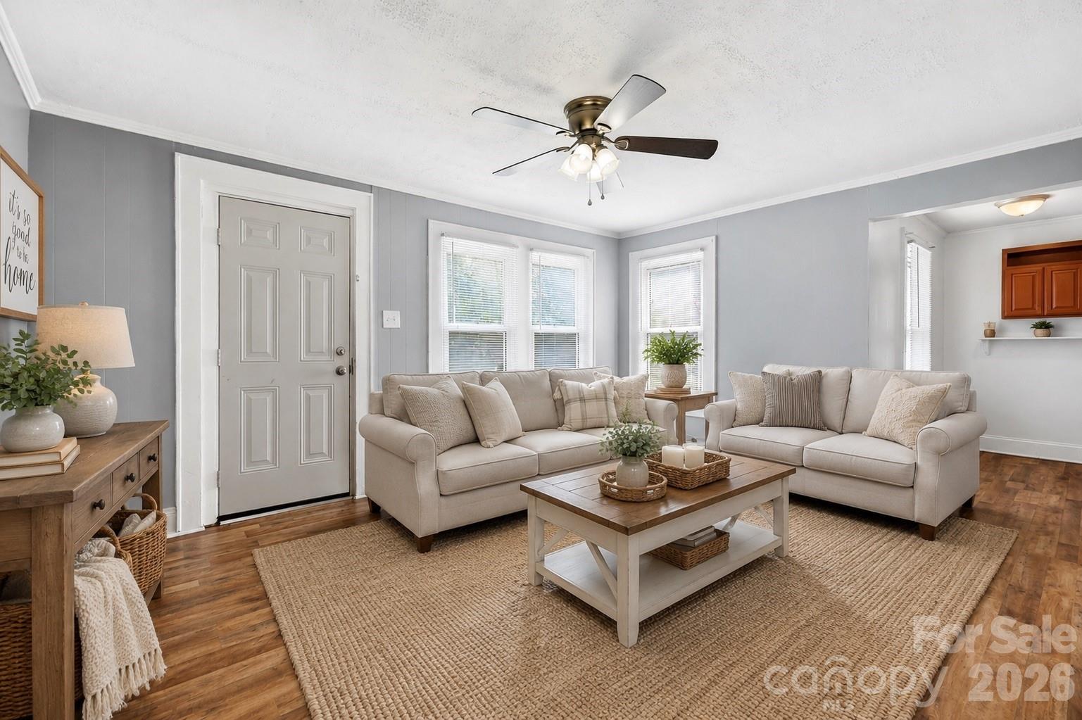 Living room - virtually staged - 714 Parker Street, Albemarle
