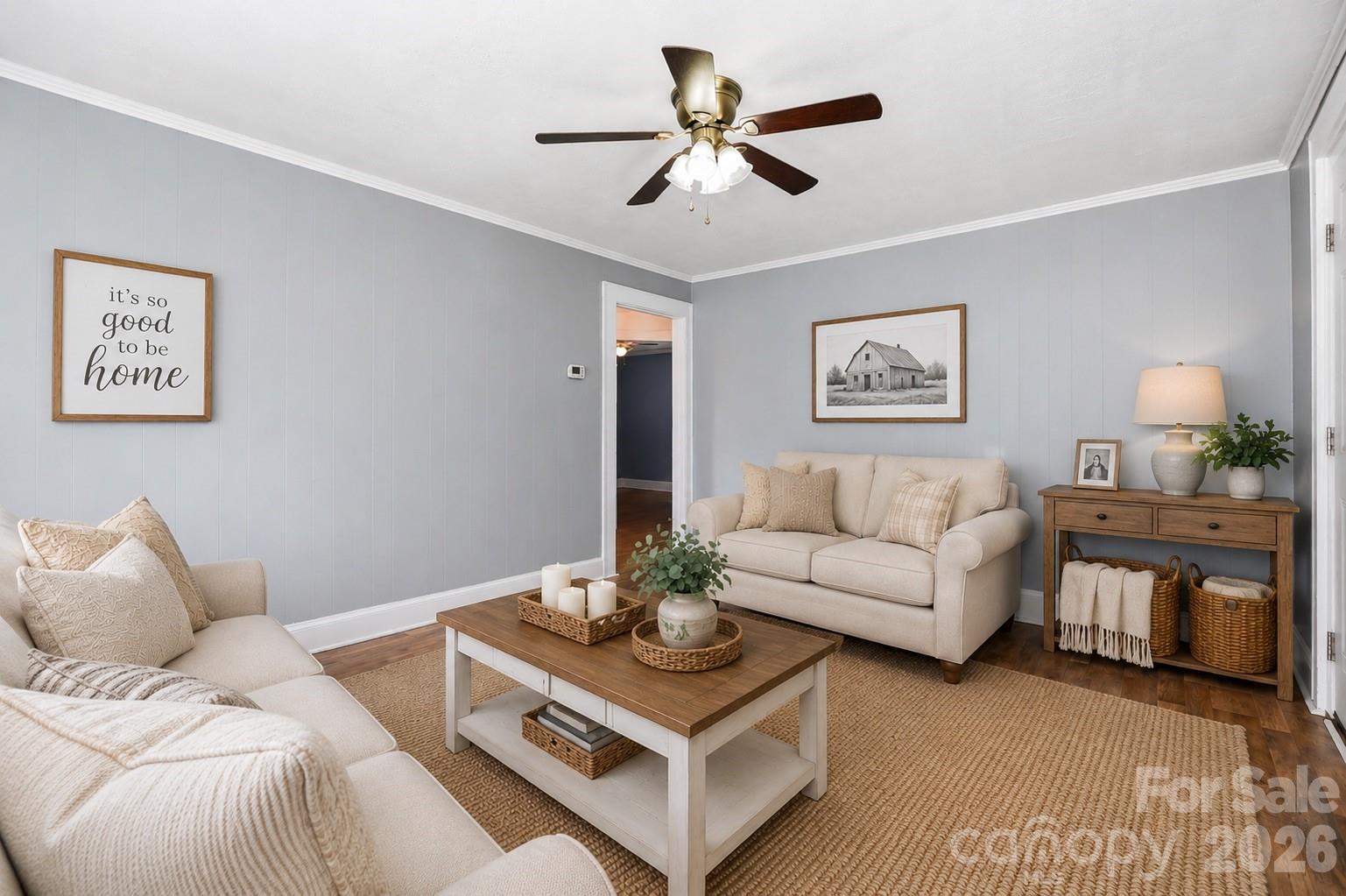 Living room - virtually staged - 714 Parker Street, Albemarle