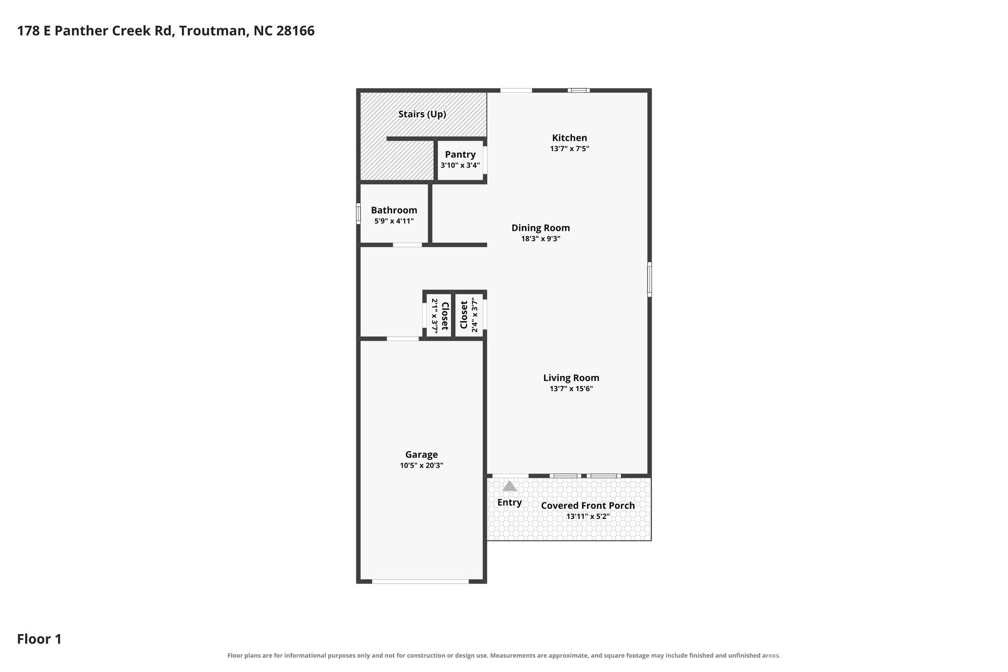First Floor - 178 E Panther Creek Road, Troutman