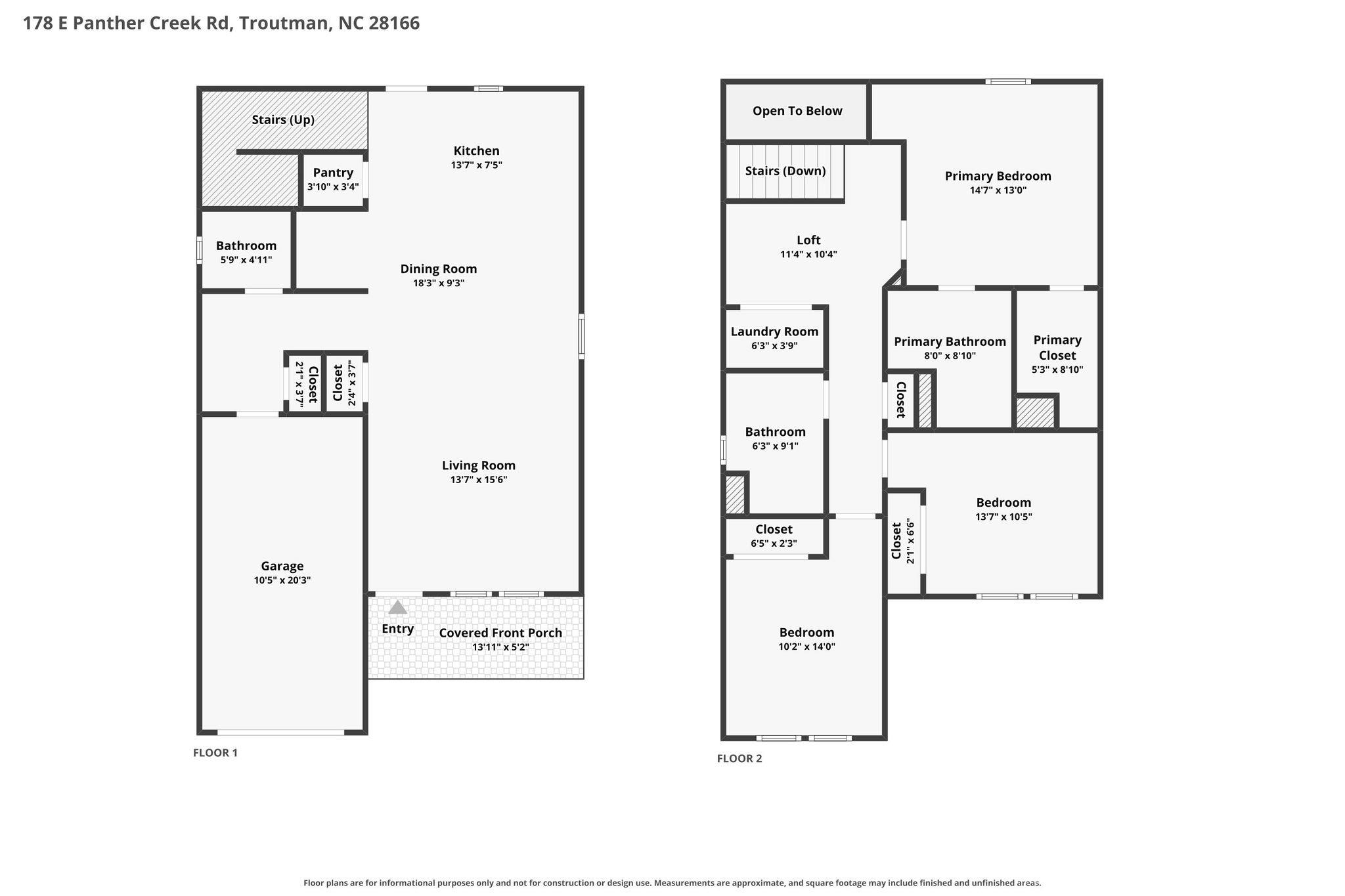 First and Second Floor - 178 E Panther Creek Road, Troutman