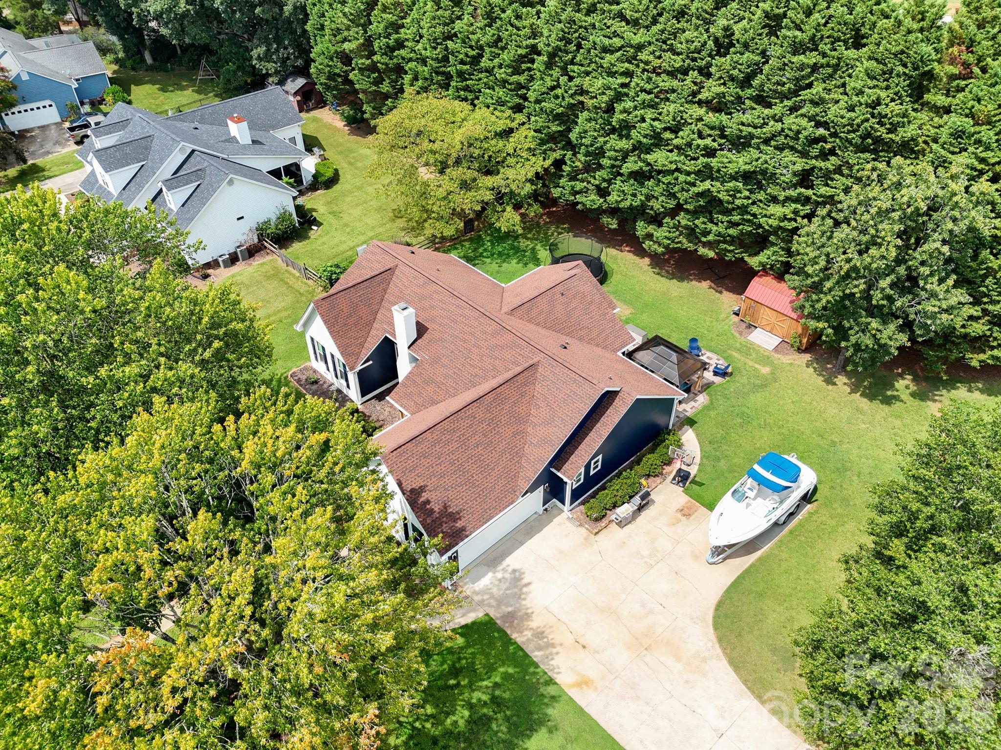 Aerial View – Home & Nearly Half-Acre Property - 106 Webbed Foot Road, Mooresville