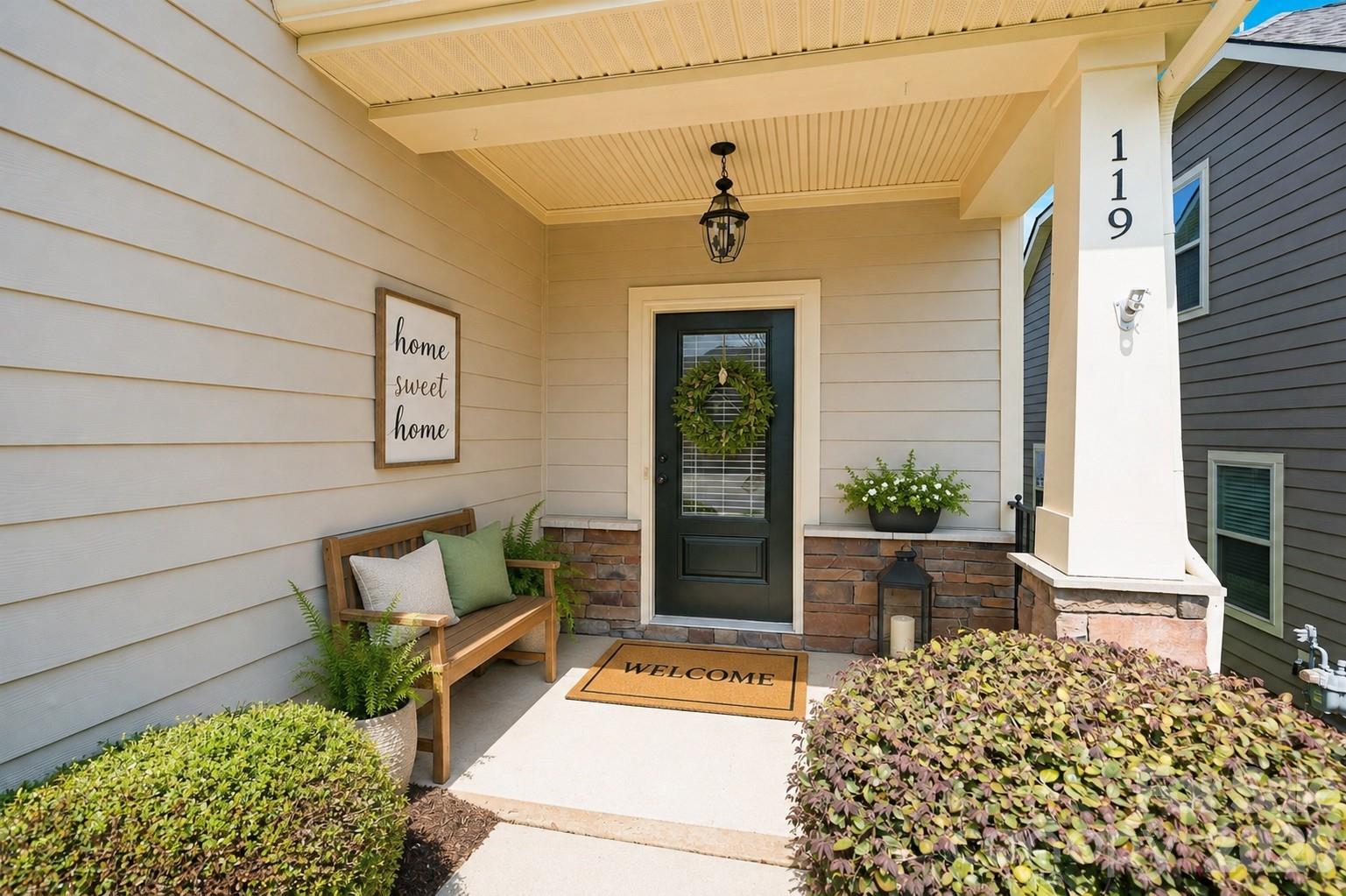 Front Porch virtually staged - 119 Canter Lane, Mooresville