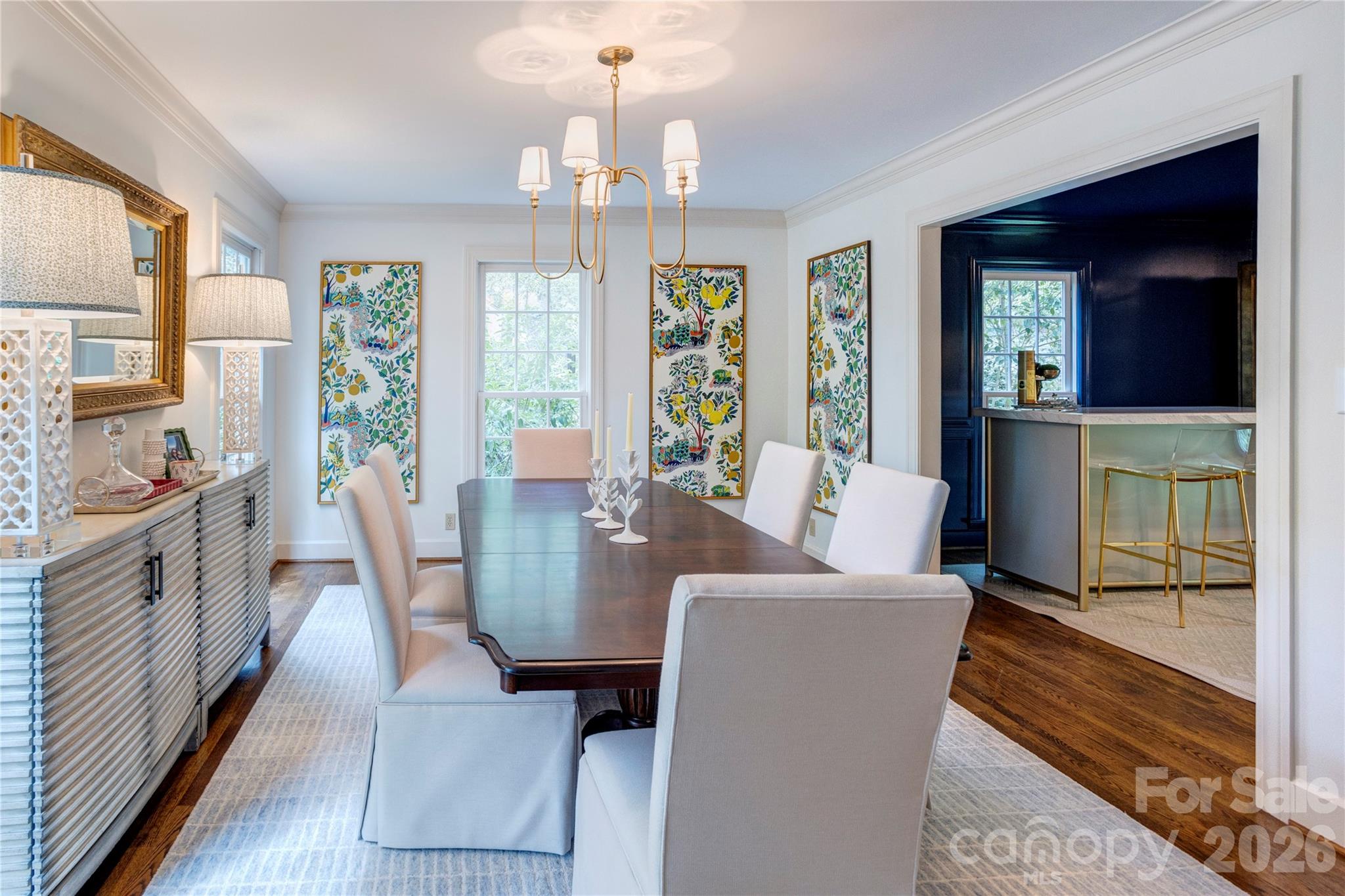 Hardwood floors and abundant light make this dining room the perfect spot for your next dinner party. - 215 Bethel Drive, Salisbury