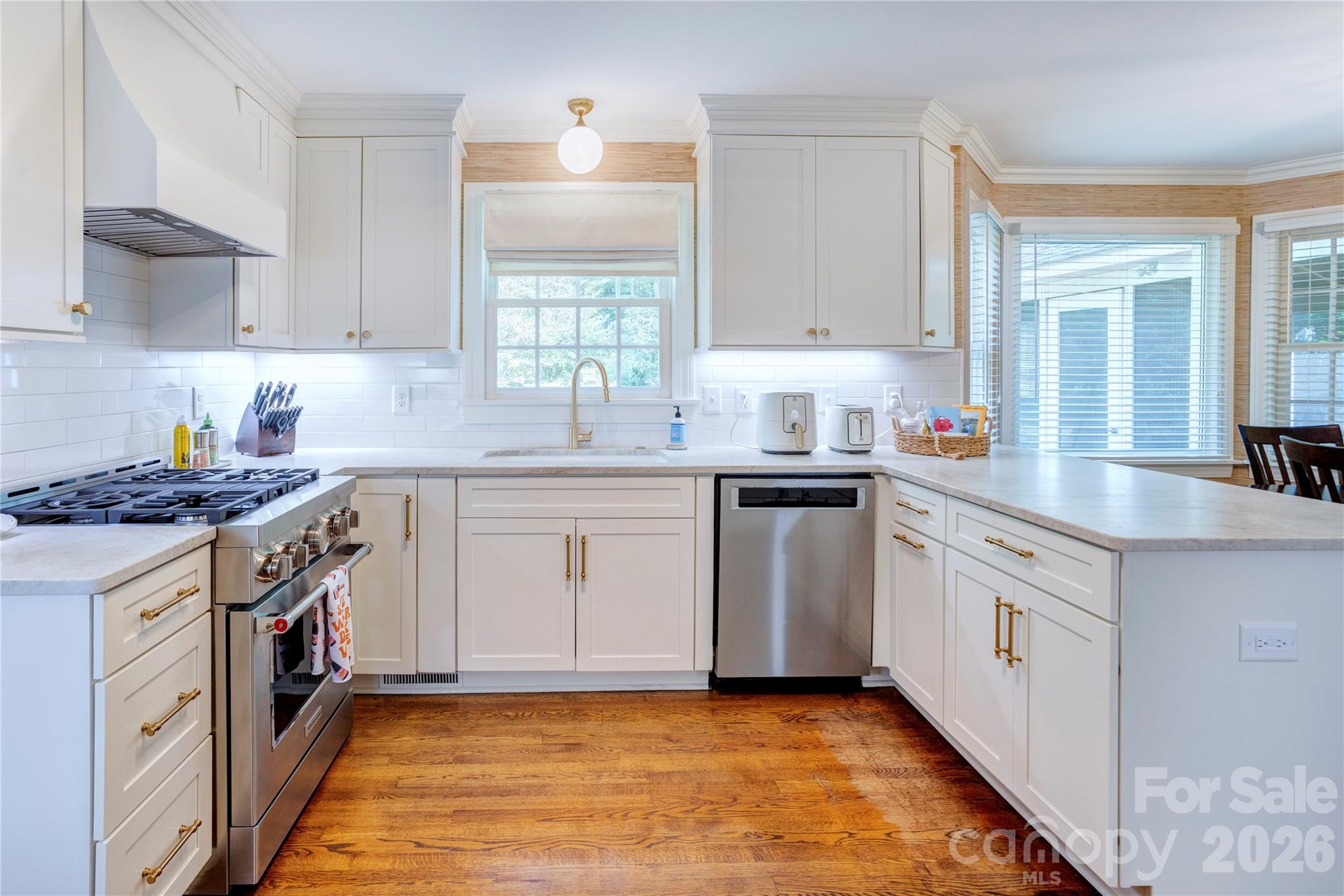 Taj Mahal Quartzite brings warmth and texture to the kitchen. - 215 Bethel Drive, Salisbury