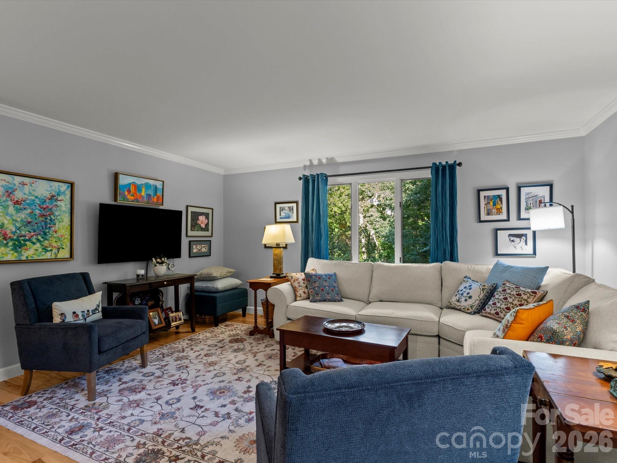 Ample space for relaxing in the living room - 110 Aurora Drive, Asheville