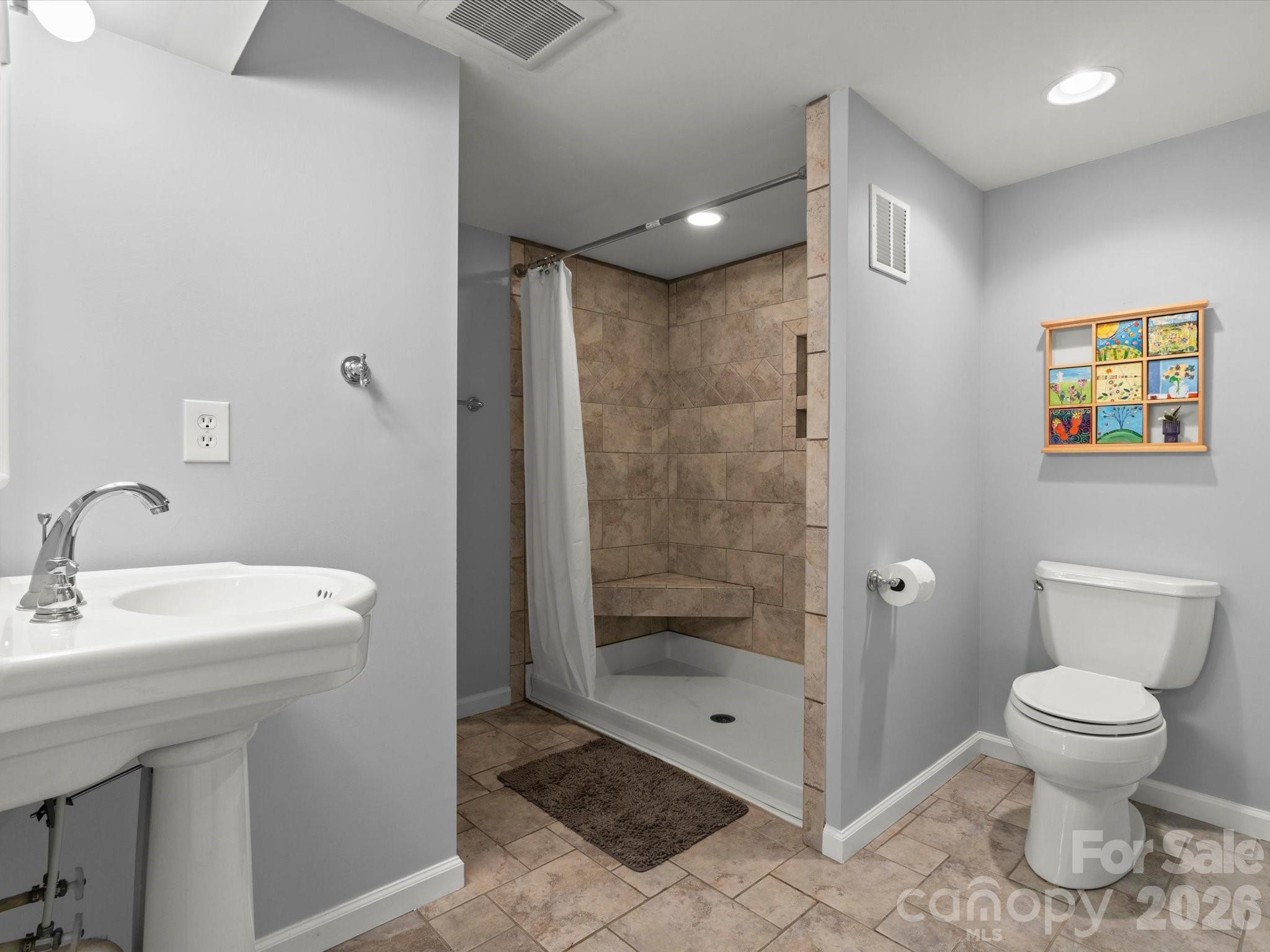 Large lower level full bathroom - 110 Aurora Drive, Asheville