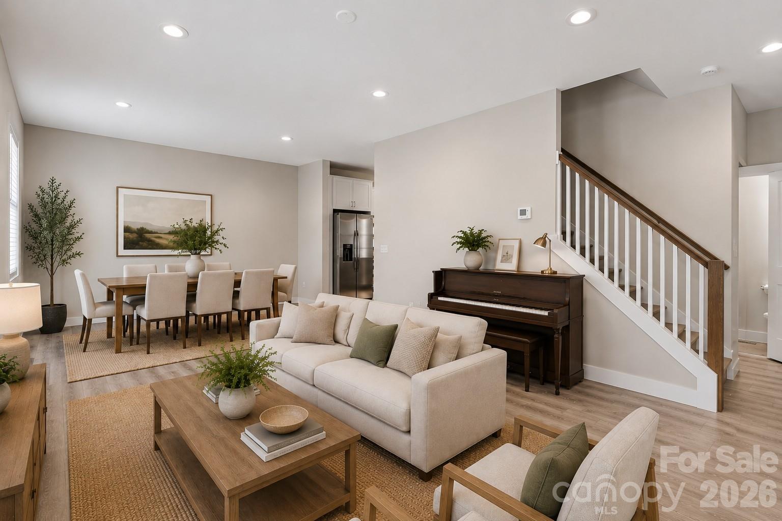 Unit B Living Room - 128 Rock Hill Road, Asheville
