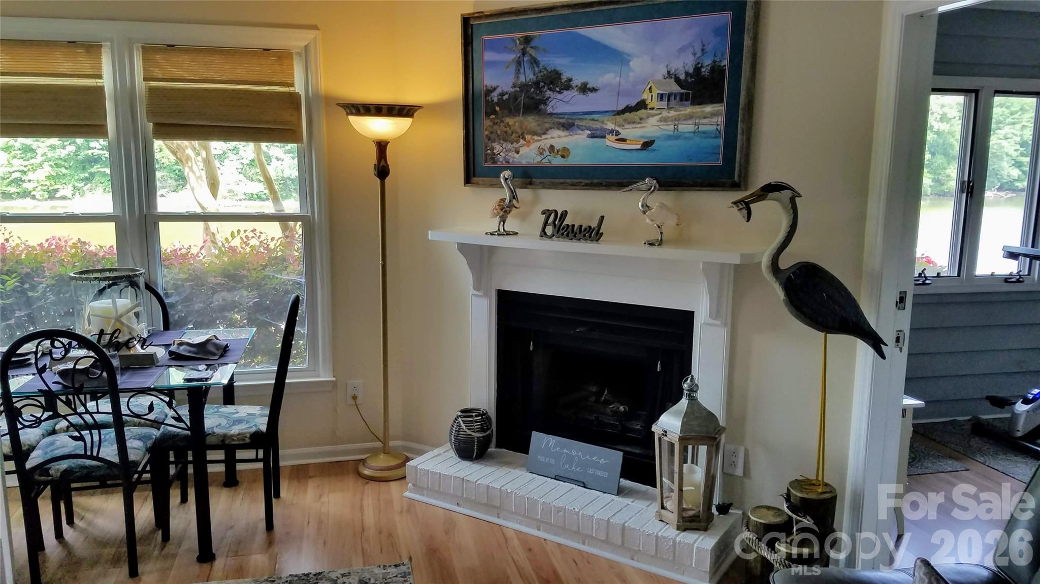 Spacious Living Room has fireplace and lake views - 2200 6th Street NW, Hickory