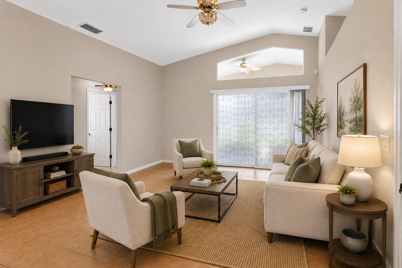 Living Room - Virtually Staged - 3212 PEBBLEBROOKE BLVD, LAKELAND