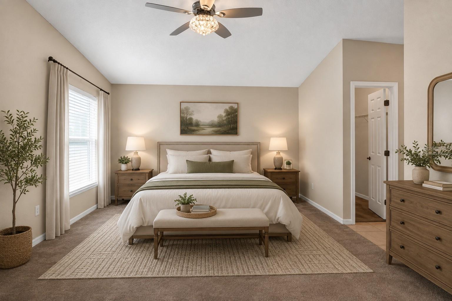 Primary Bedroom - Virtually Staged - 3212 PEBBLEBROOKE BLVD, LAKELAND