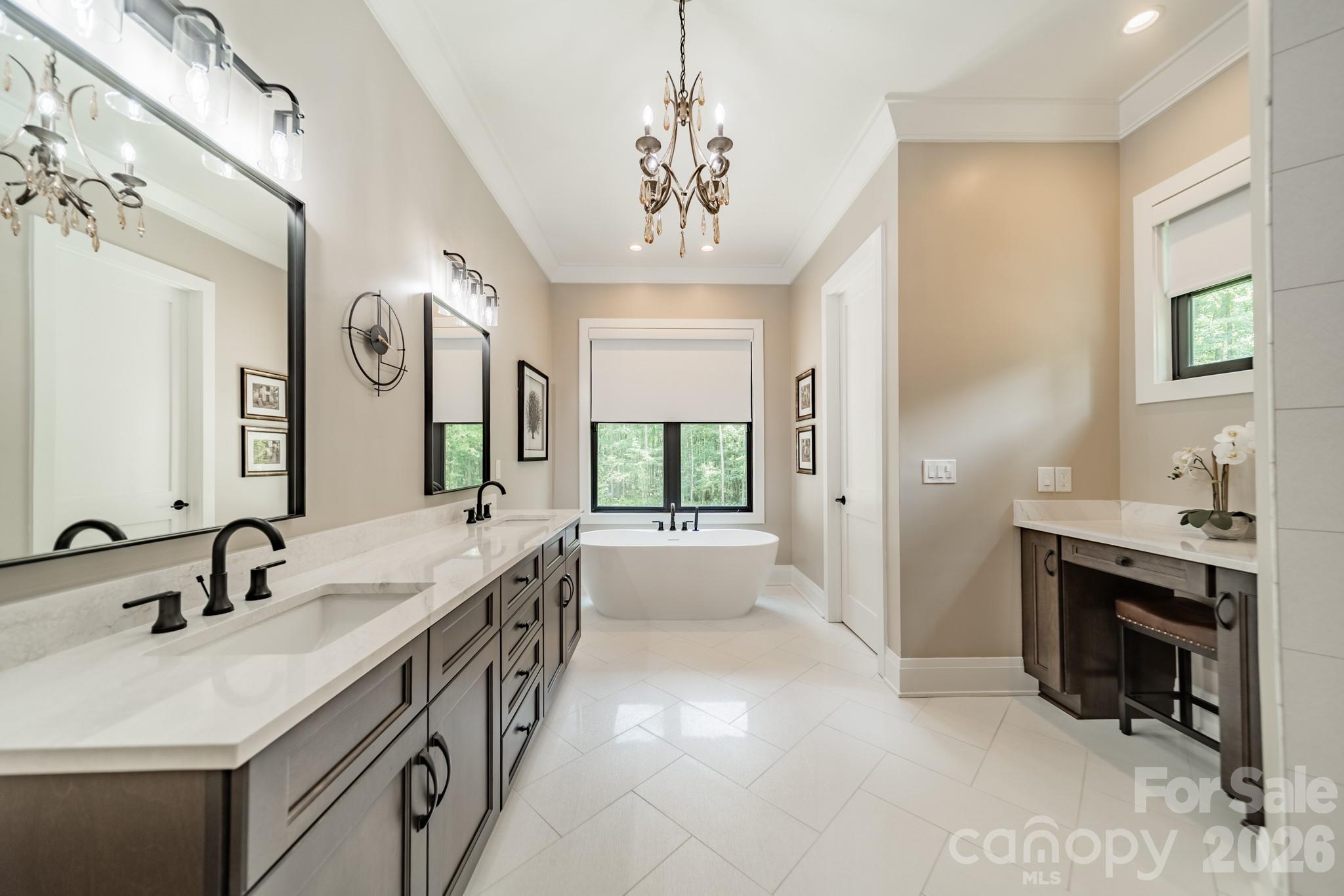Spa-Inspired Primary Bathroom - 1725 Turtlewood Drive, Waxhaw