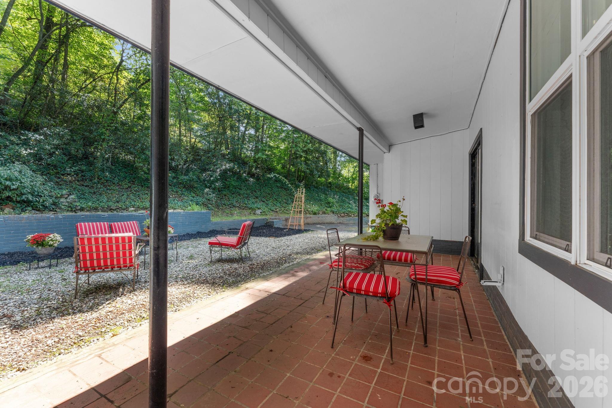 Covered Patio toward Courtyard Patio - 103 Riverwood Drive, Sylva