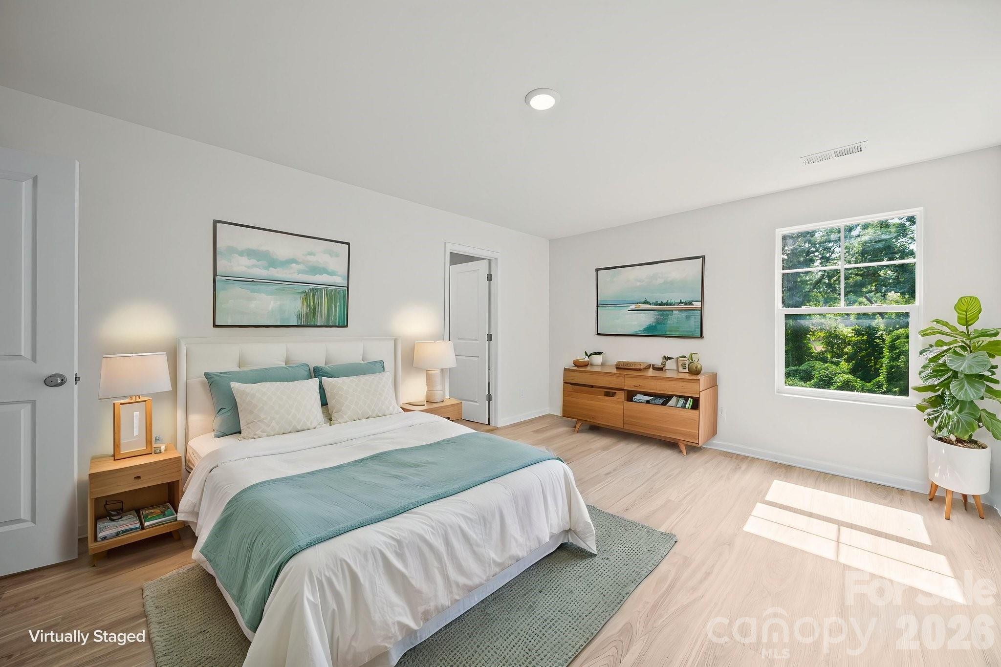 Primary Bedroom Alternate View - Virtually Staged - 203 Hermitage Court, Shelby