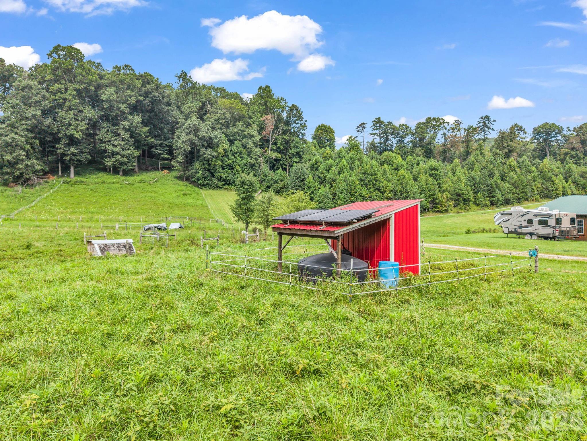 Well hut, this well is solar powered - 136 Limousine Lane, Pisgah Forest
