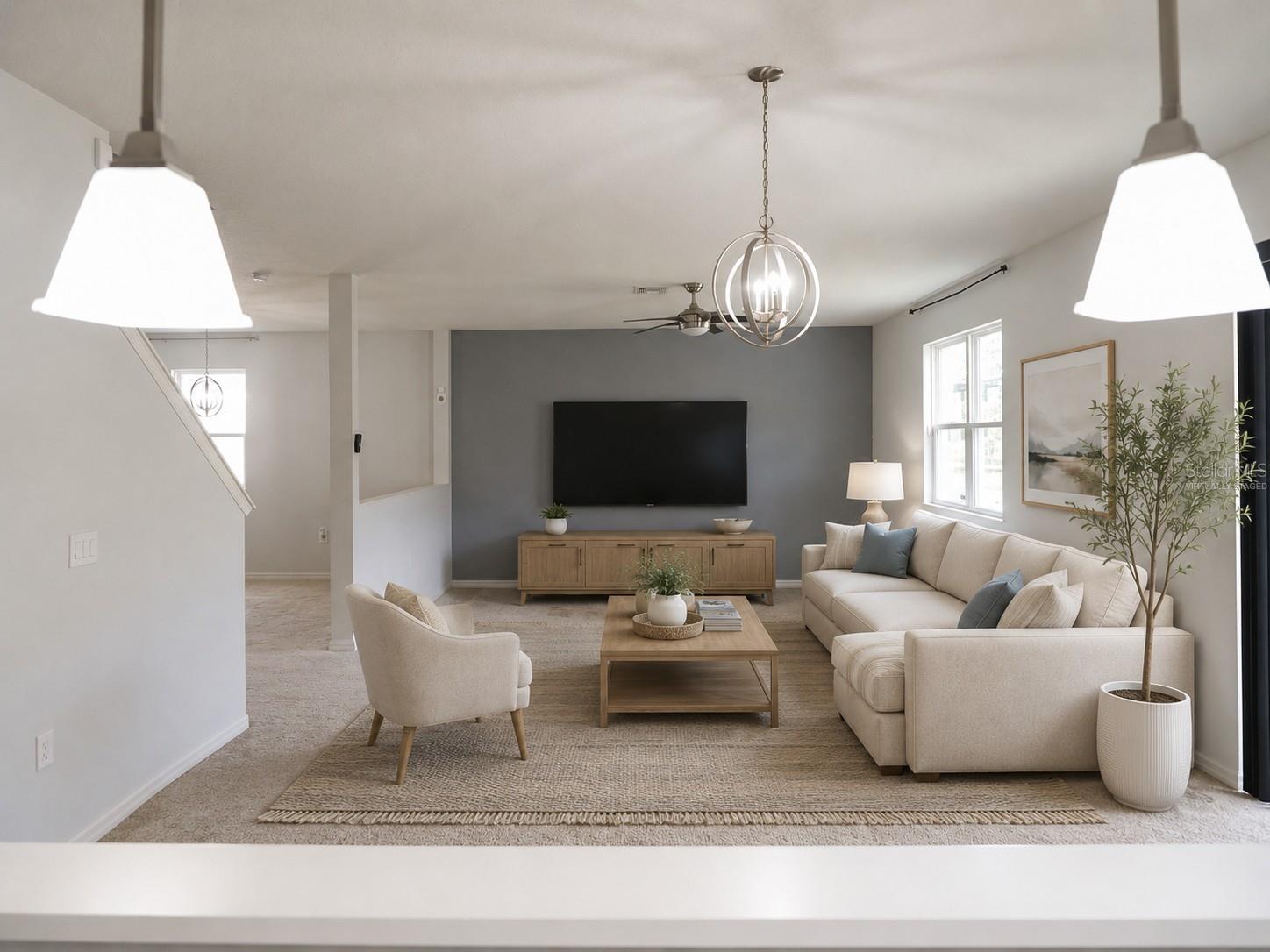 virtually staged / family room - 2936 BOATING BLVD, KISSIMMEE