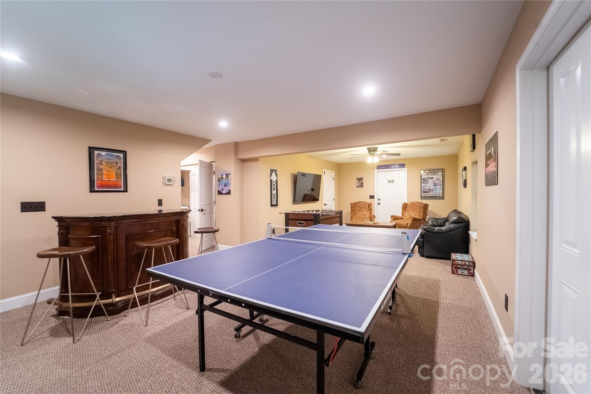 basement entertainment area - 142 W Southwood Drive, Brevard