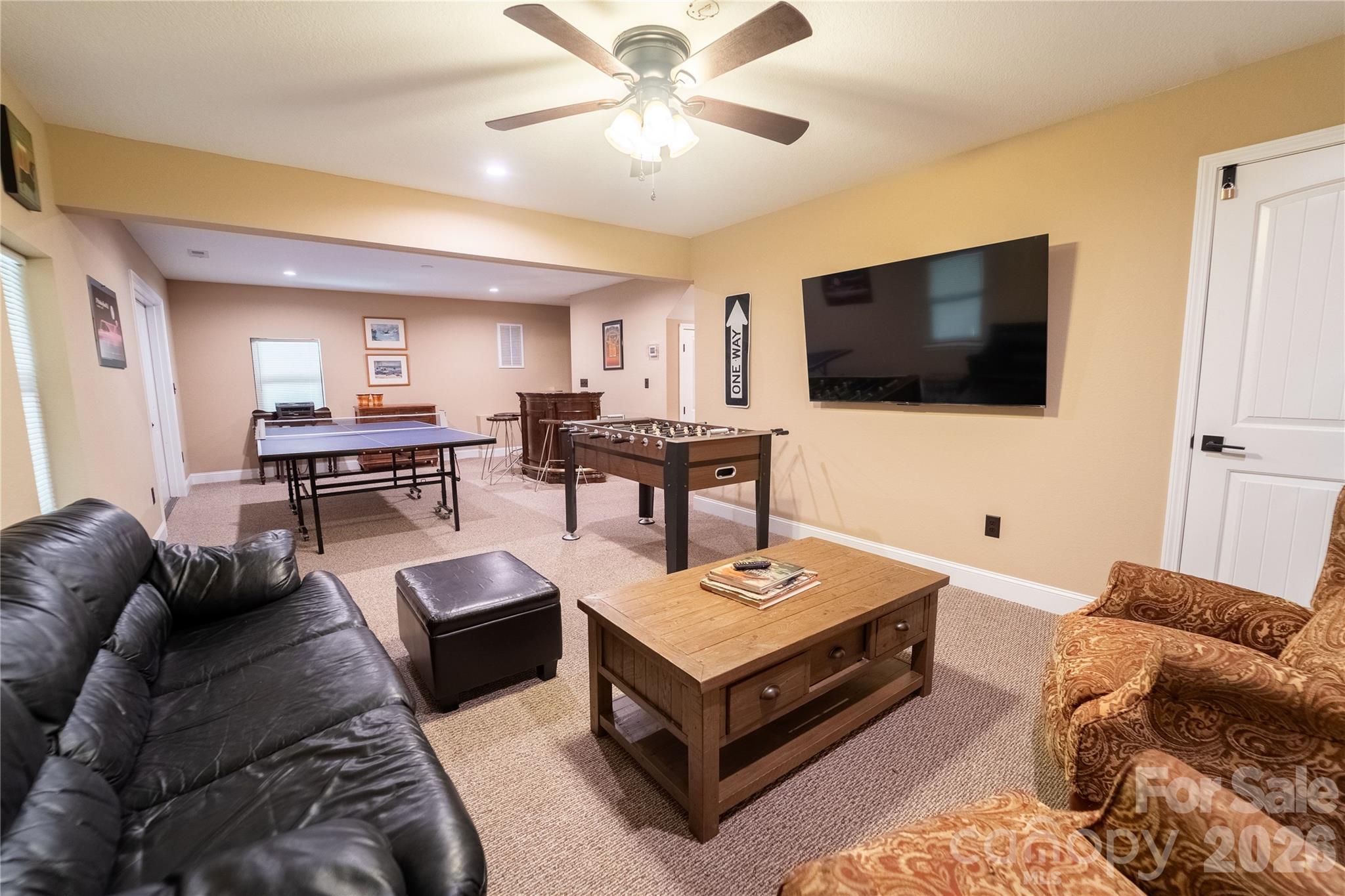 basement entertainment area - 142 W Southwood Drive, Brevard
