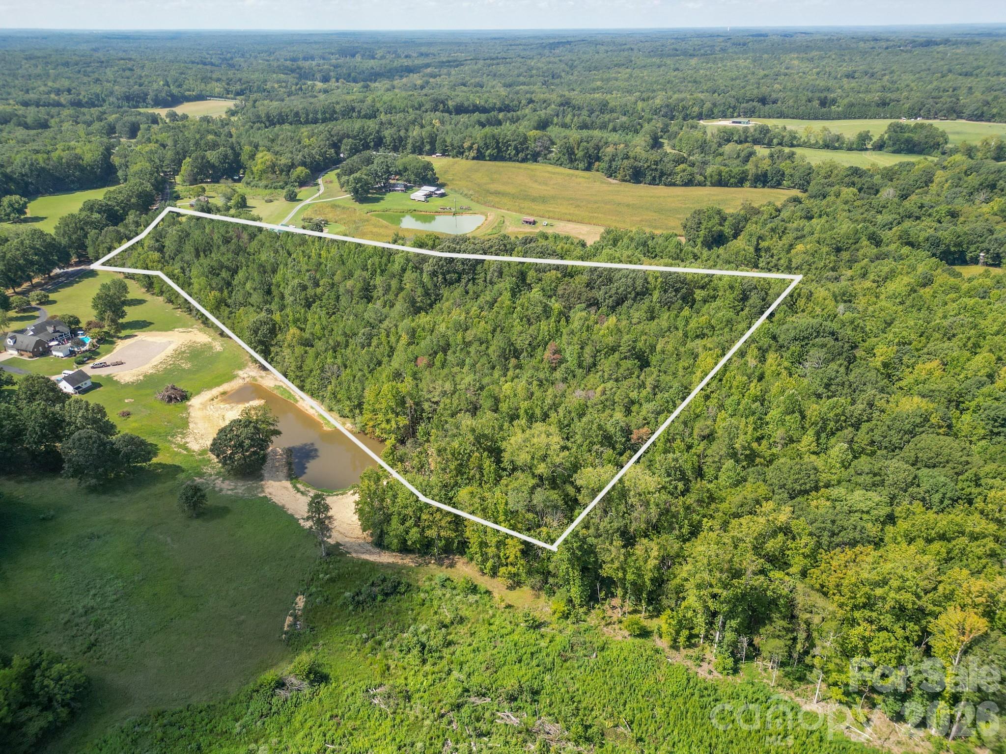 side view - road is to left (approximate property lines) - 0 Harkey Road, Waxhaw