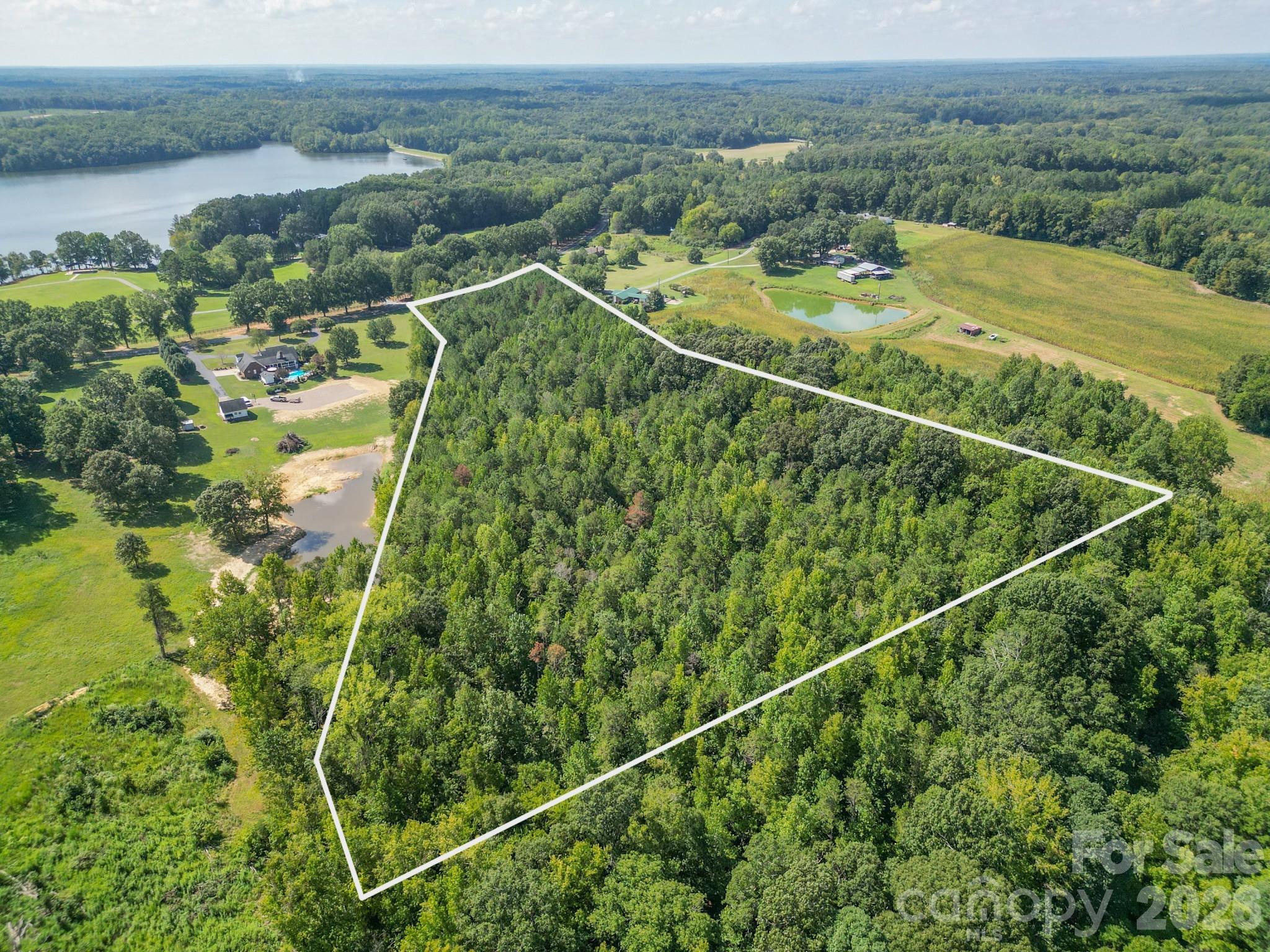 Back side of property (Approximate property lines). Cane Creek is across the street - 0 Harkey Road, Waxhaw