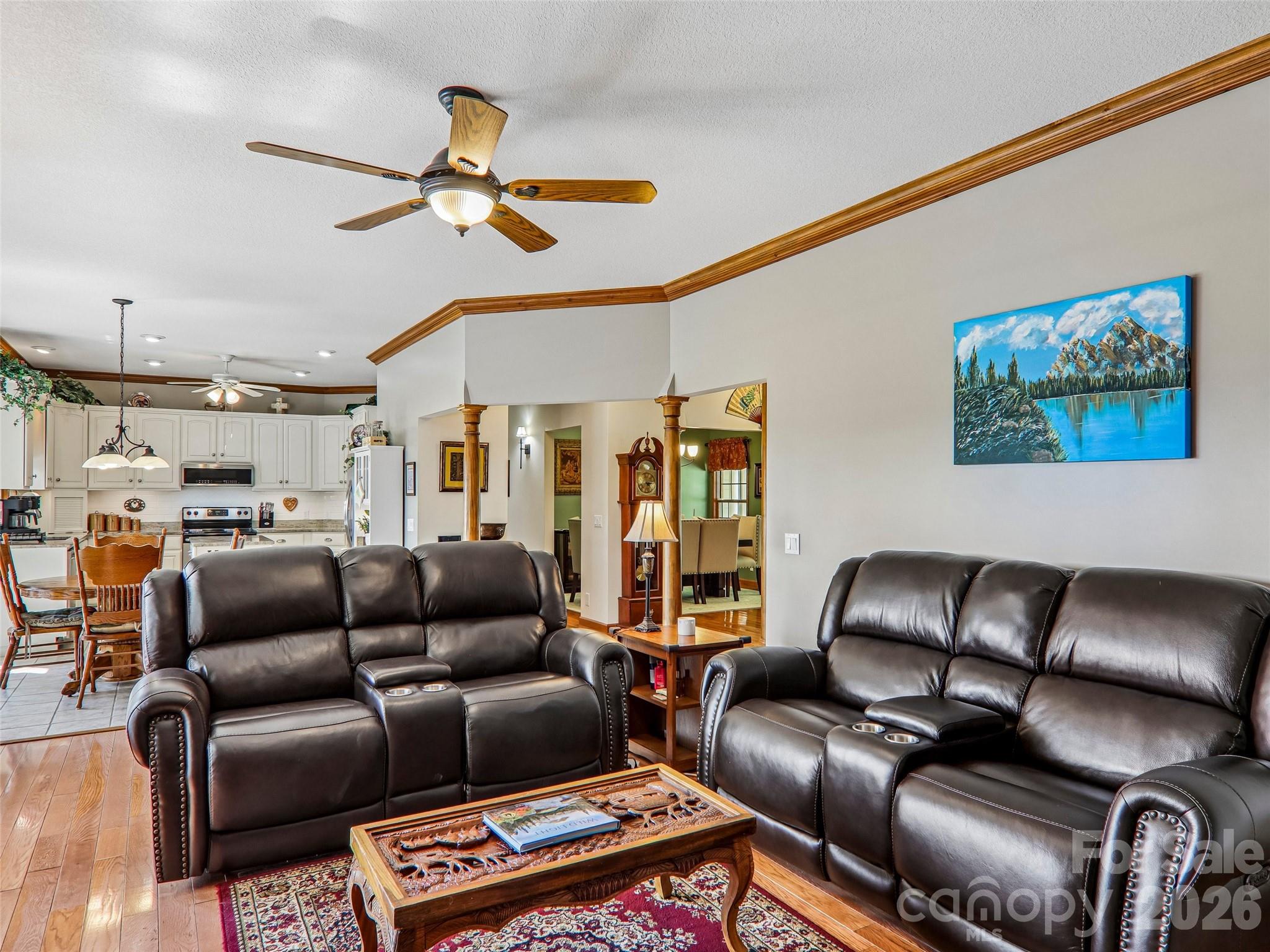 Living room is open to the kitchen and breakfast table. - 16 Hobe Crest, Hendersonville