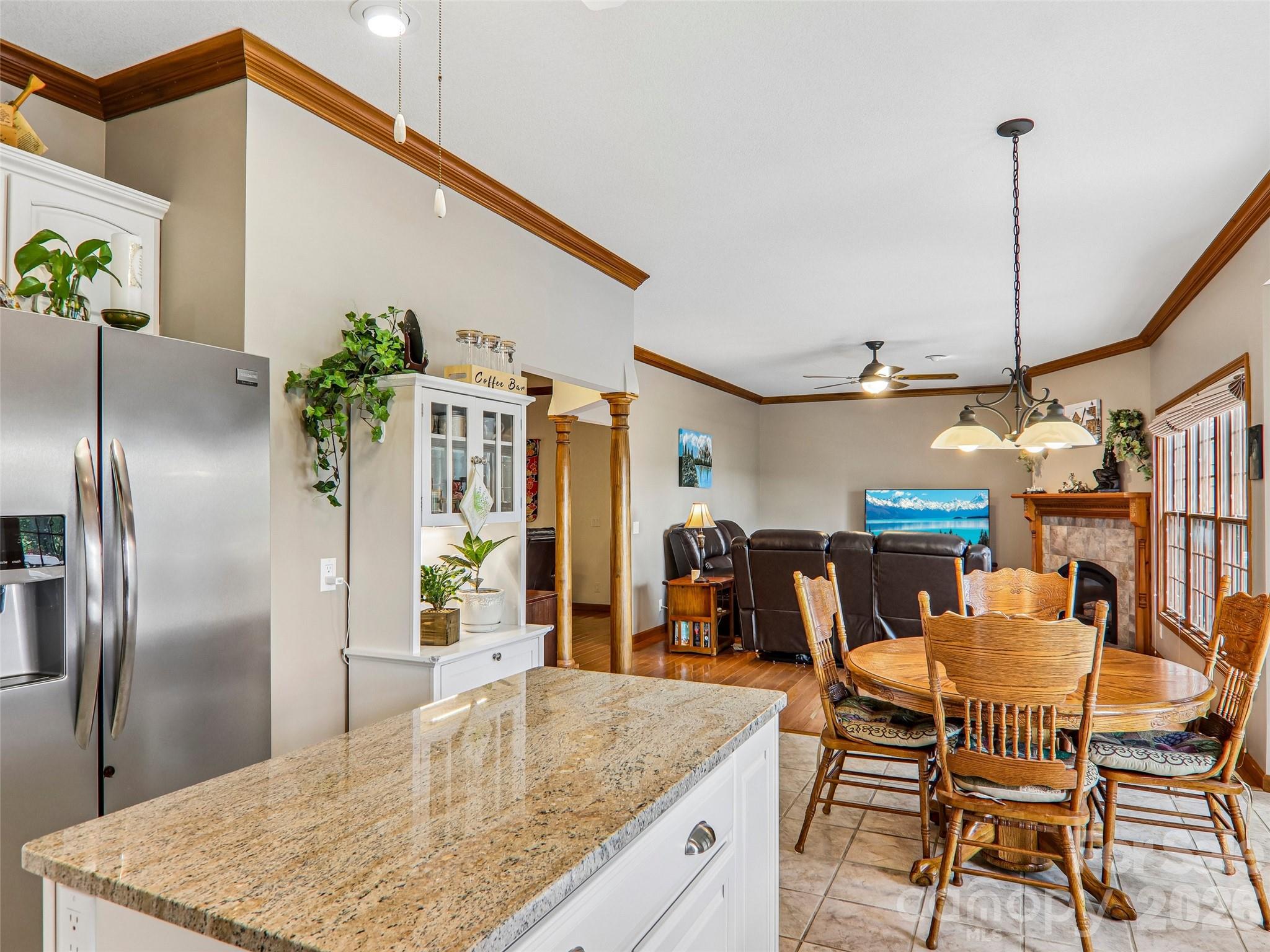 View from the kitchen into the breakfast area and beyond. - 16 Hobe Crest, Hendersonville