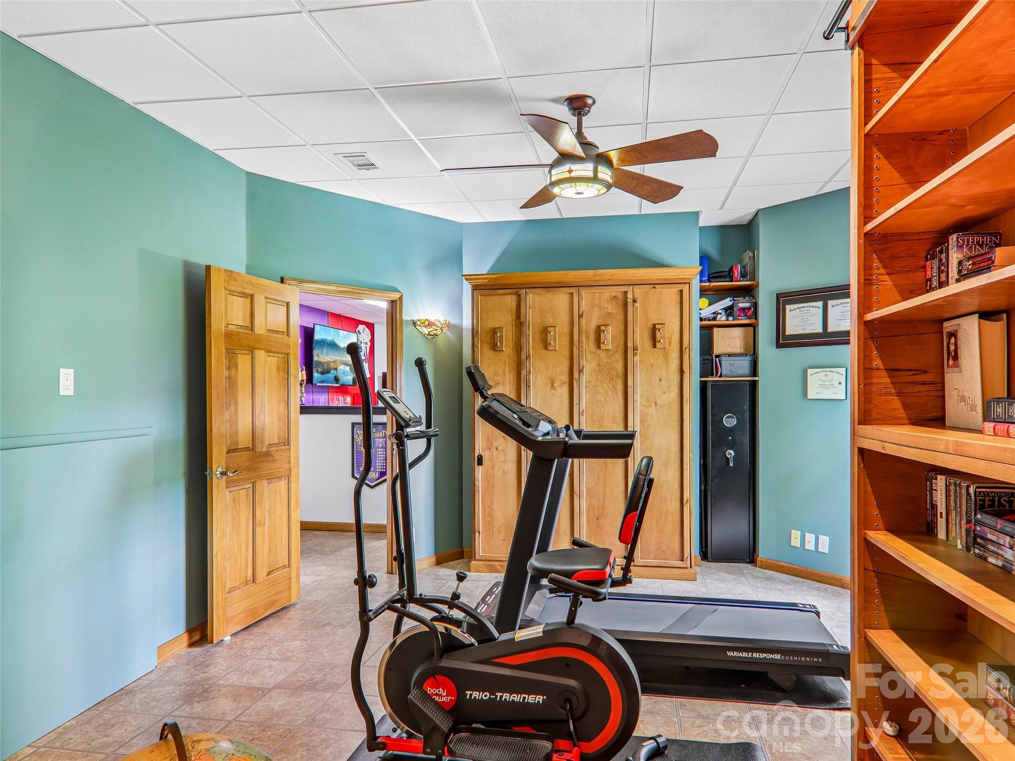 Bonus room with Murphy bed and built in book shelfs. - 16 Hobe Crest, Hendersonville