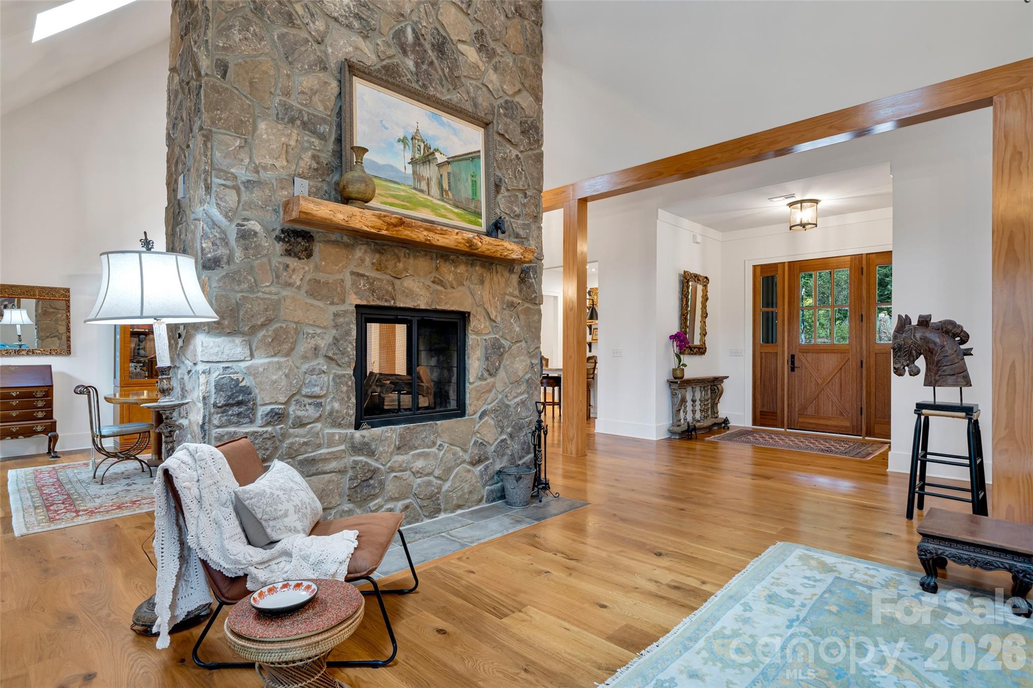 Wood burning fireplace, dual sided - 442 Autumn Sky Drive, Hendersonville