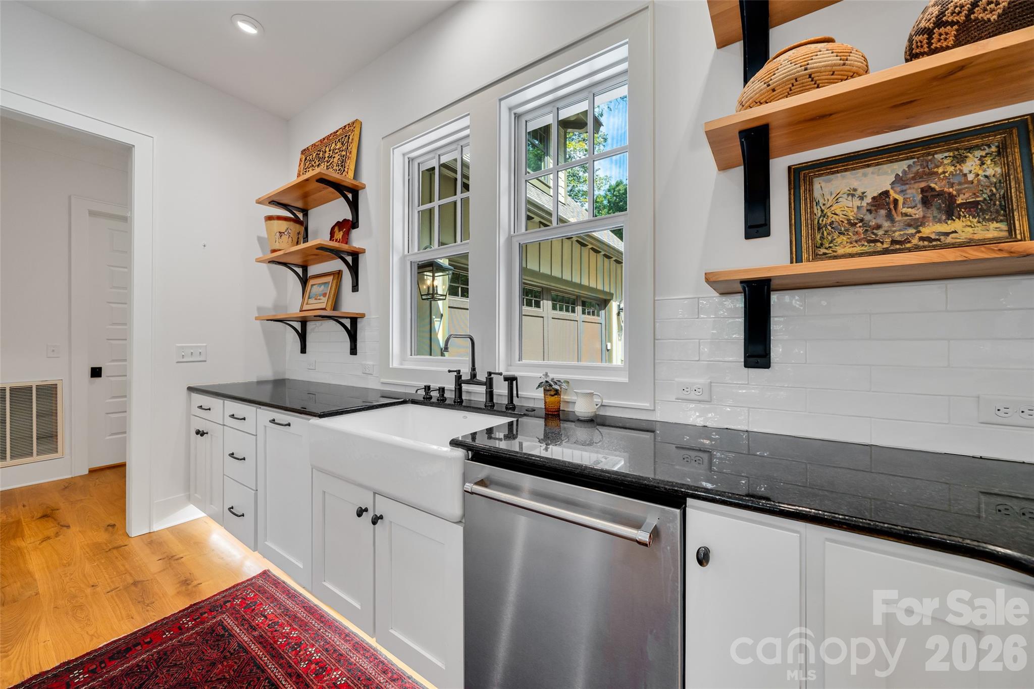 Farmhouse sink and picture window - 442 Autumn Sky Drive, Hendersonville