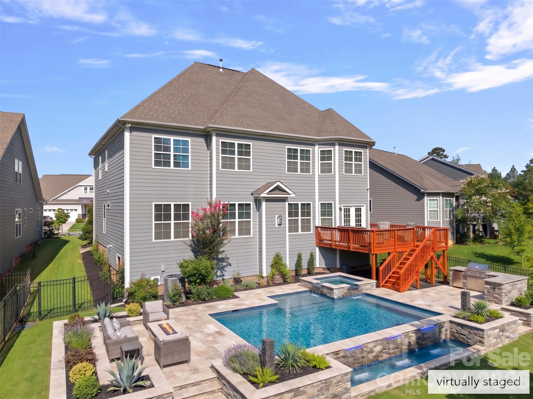 Pool is virtually staged - 13147 Union Square Drive, Huntersville