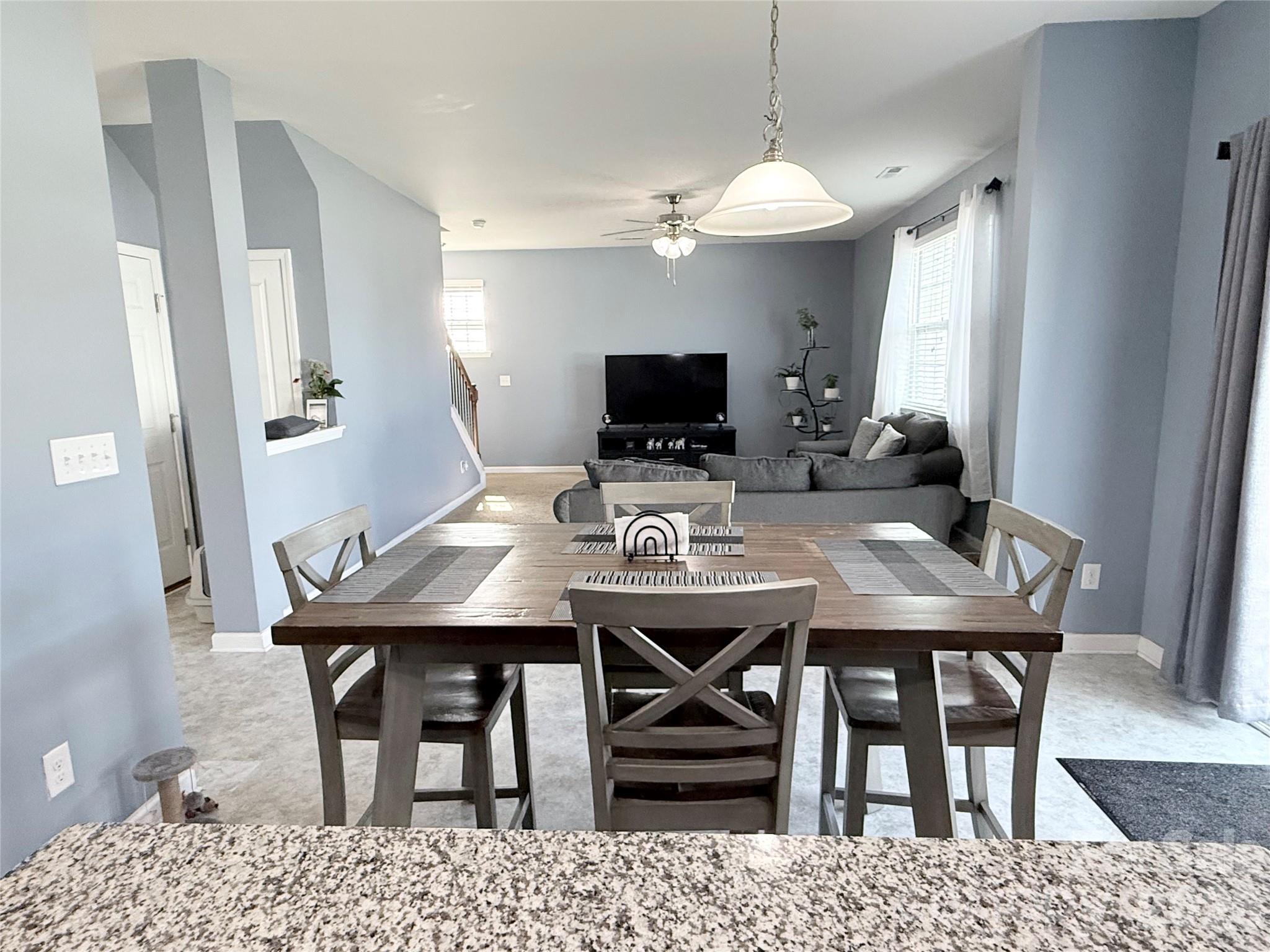 View from kitchen to living room - 107 Longleaf Drive, Mooresville
