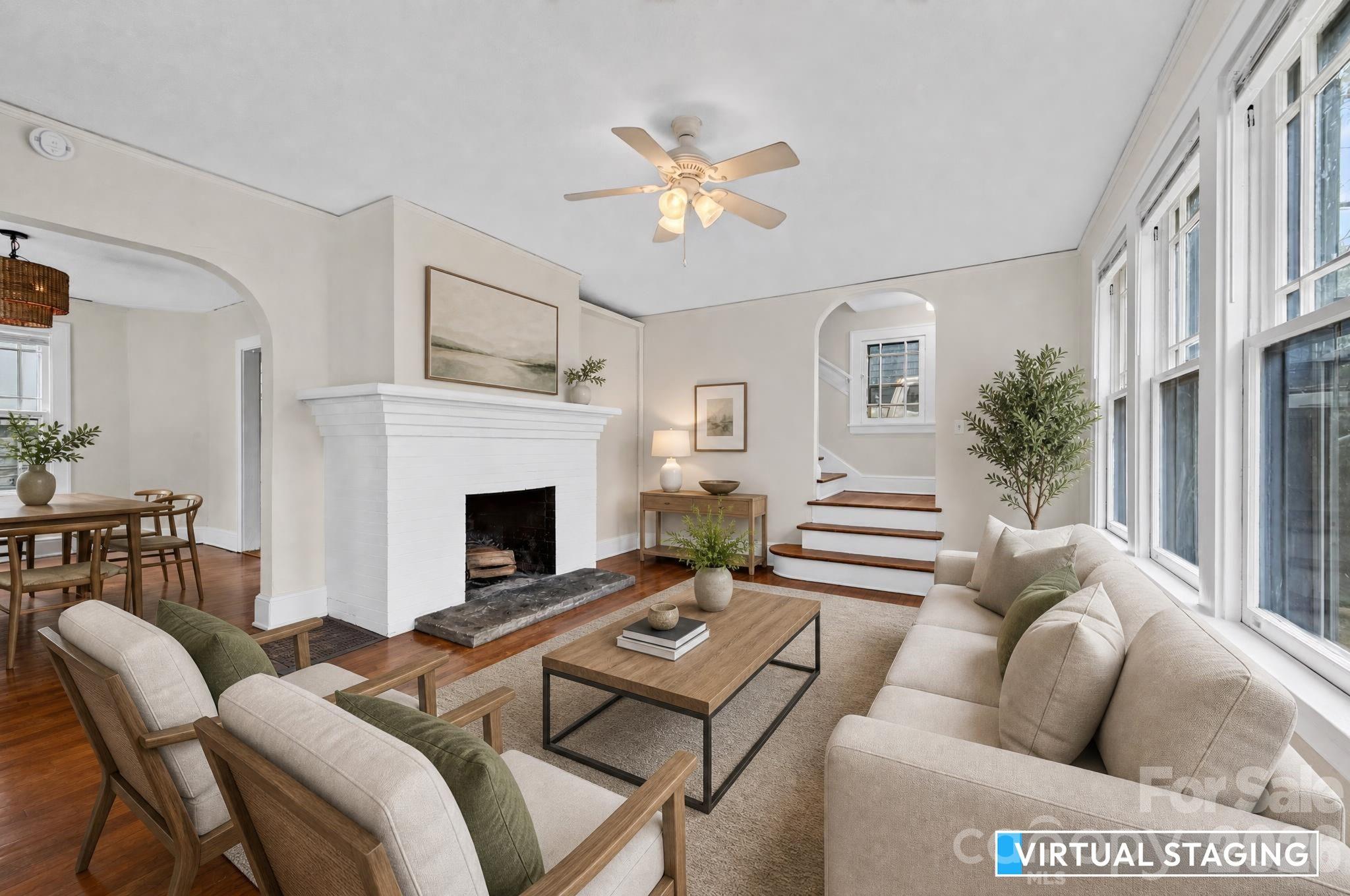Living Room-Staged - 203 Pennsylvania Avenue, Asheville
