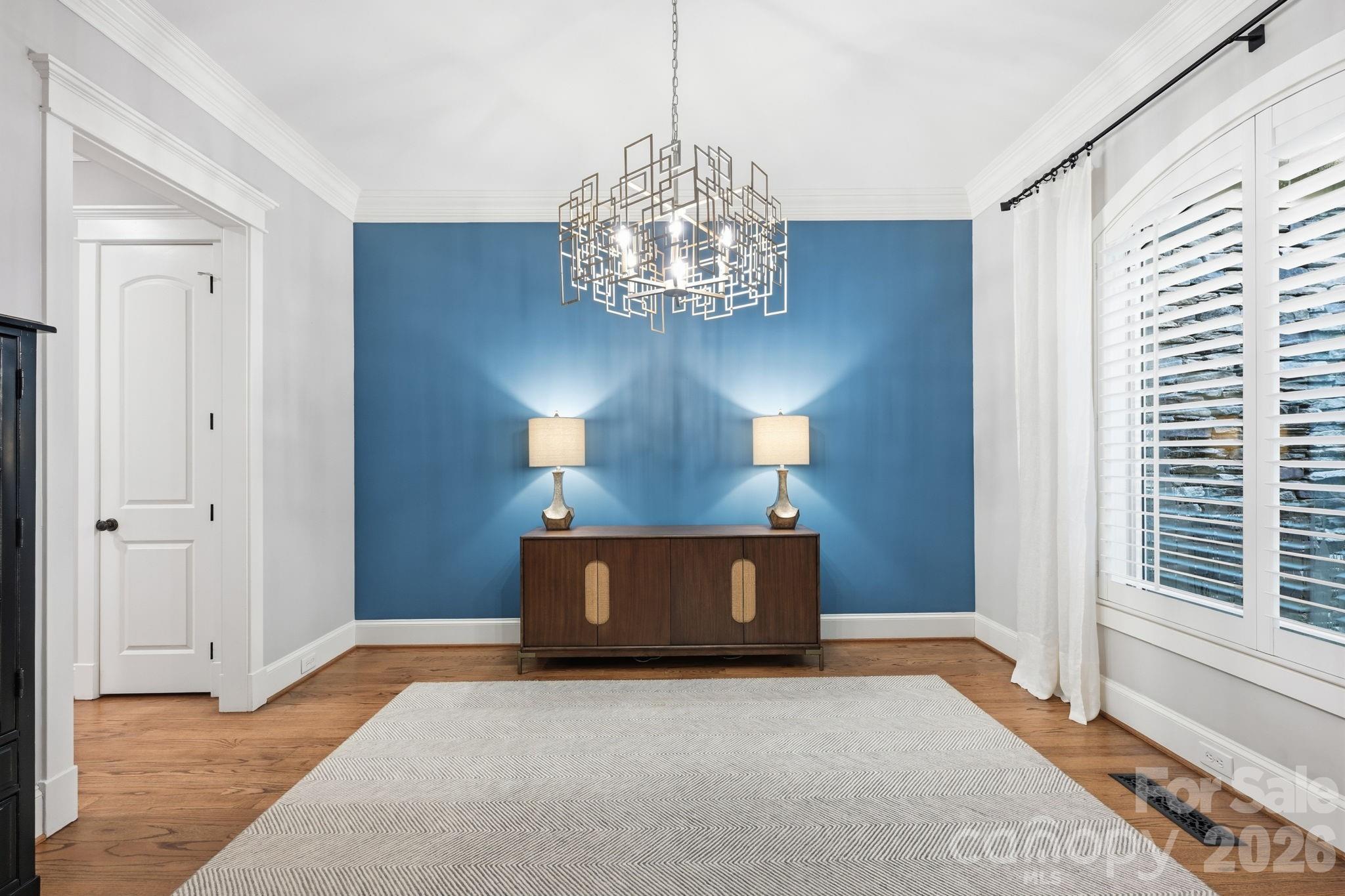 Dining Room with Accent Wall - 121 E Callicutt Trail, Mooresville