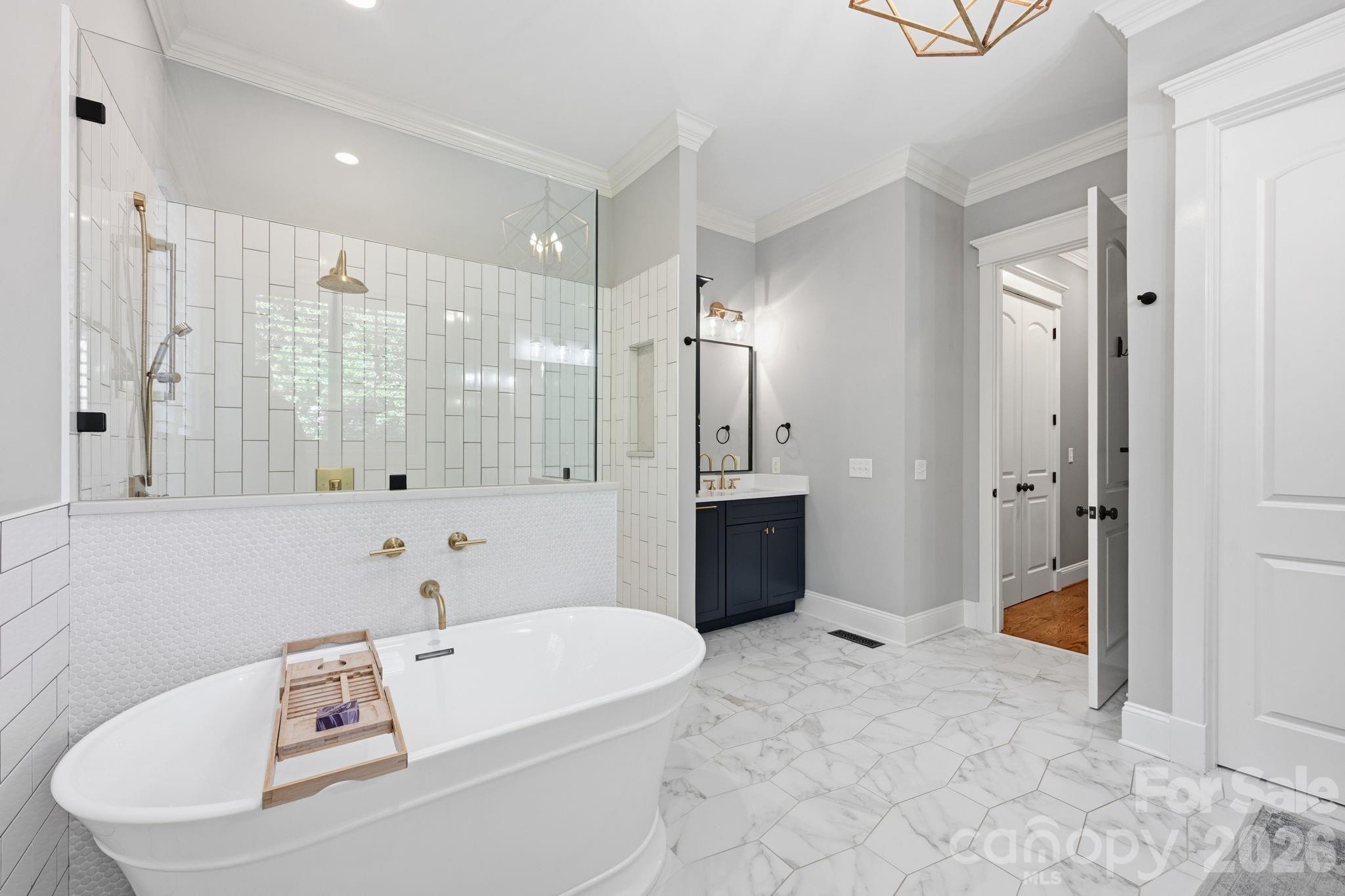 Freestanding Tub plus Large Tiled Shower - 121 E Callicutt Trail, Mooresville