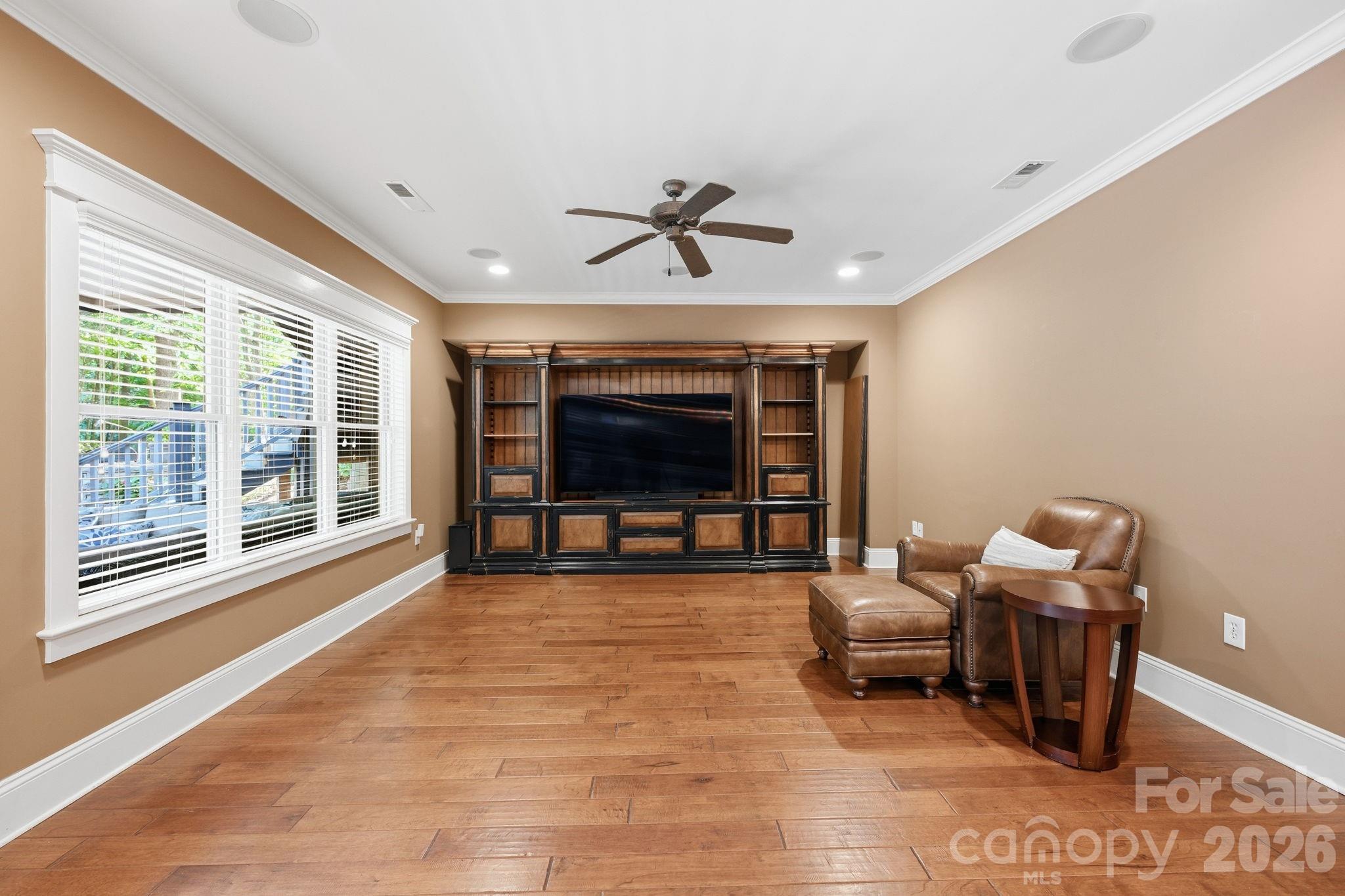 Media Room with Built-Ins - 121 E Callicutt Trail, Mooresville