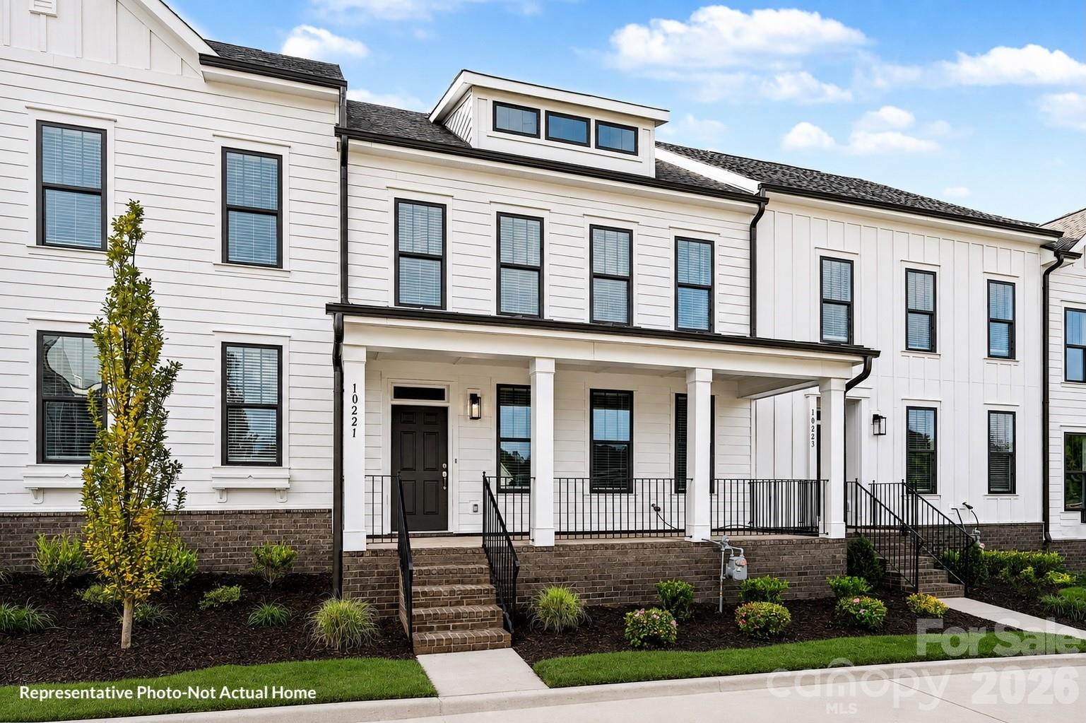 Example Bordeaux Front Exterior with Full Front Porch - 10231 Rainier Trail Drive NW, Huntersville