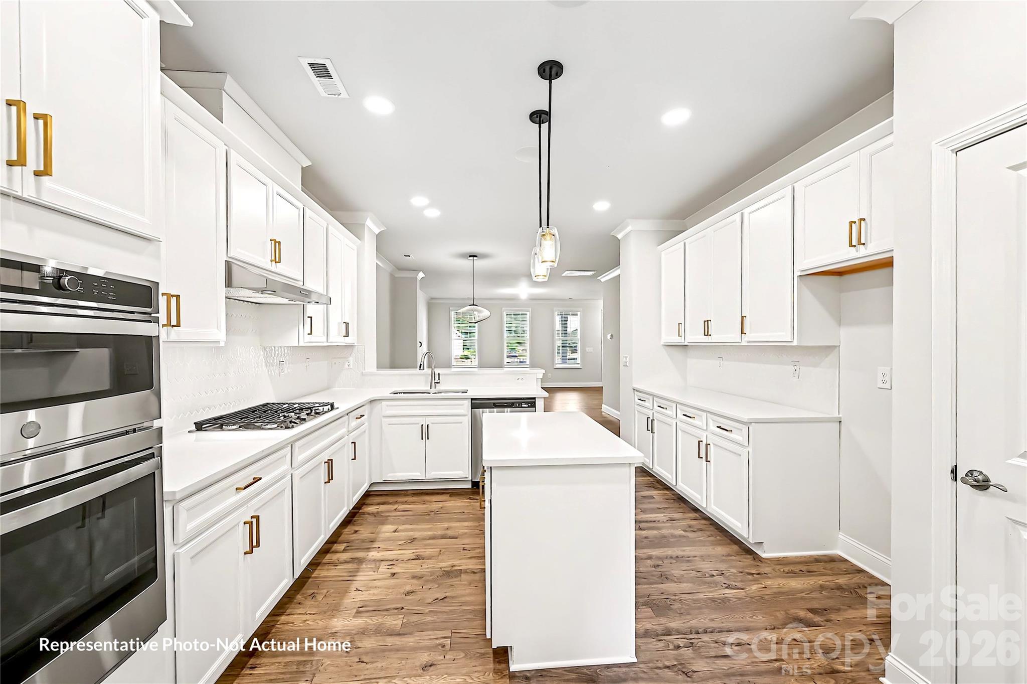 Kitchen with Raised Counter Option-Bordeaux - 10231 Rainier Trail Drive NW, Huntersville