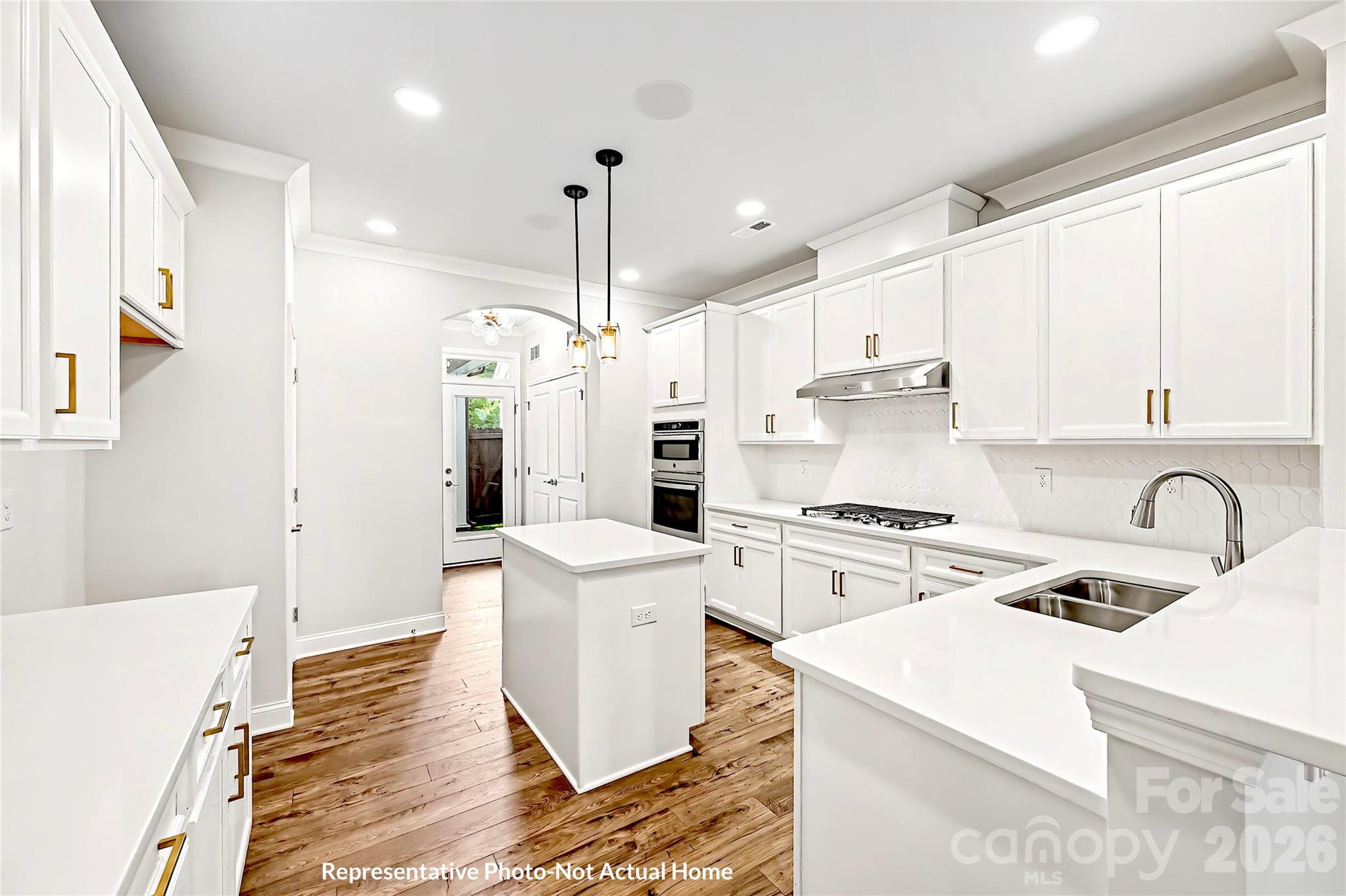 Kitchen with Raised Counter Option-Bordeaux - 10231 Rainier Trail Drive NW, Huntersville