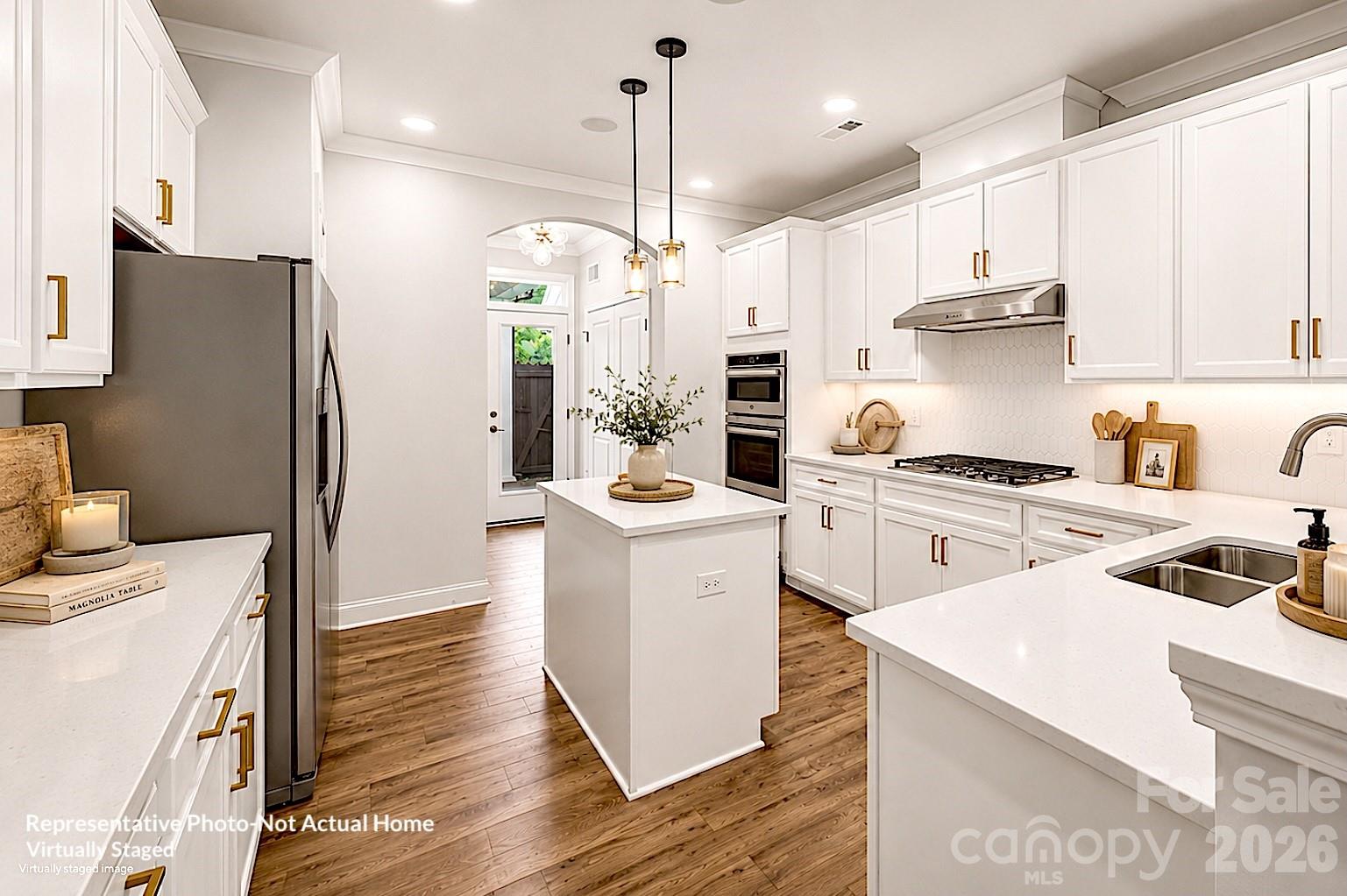 Kitchen-Virtually Staged-Bordeaux - 10231 Rainier Trail Drive NW, Huntersville