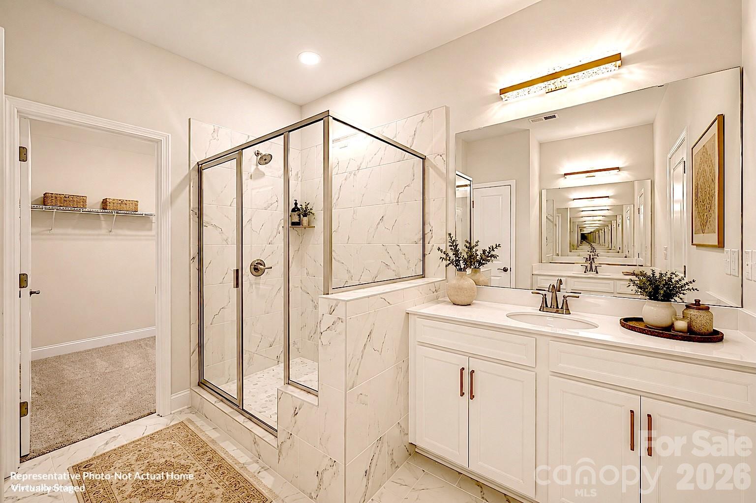 Main Bath-Virtually Staged-Bordeaux - 10231 Rainier Trail Drive NW, Huntersville
