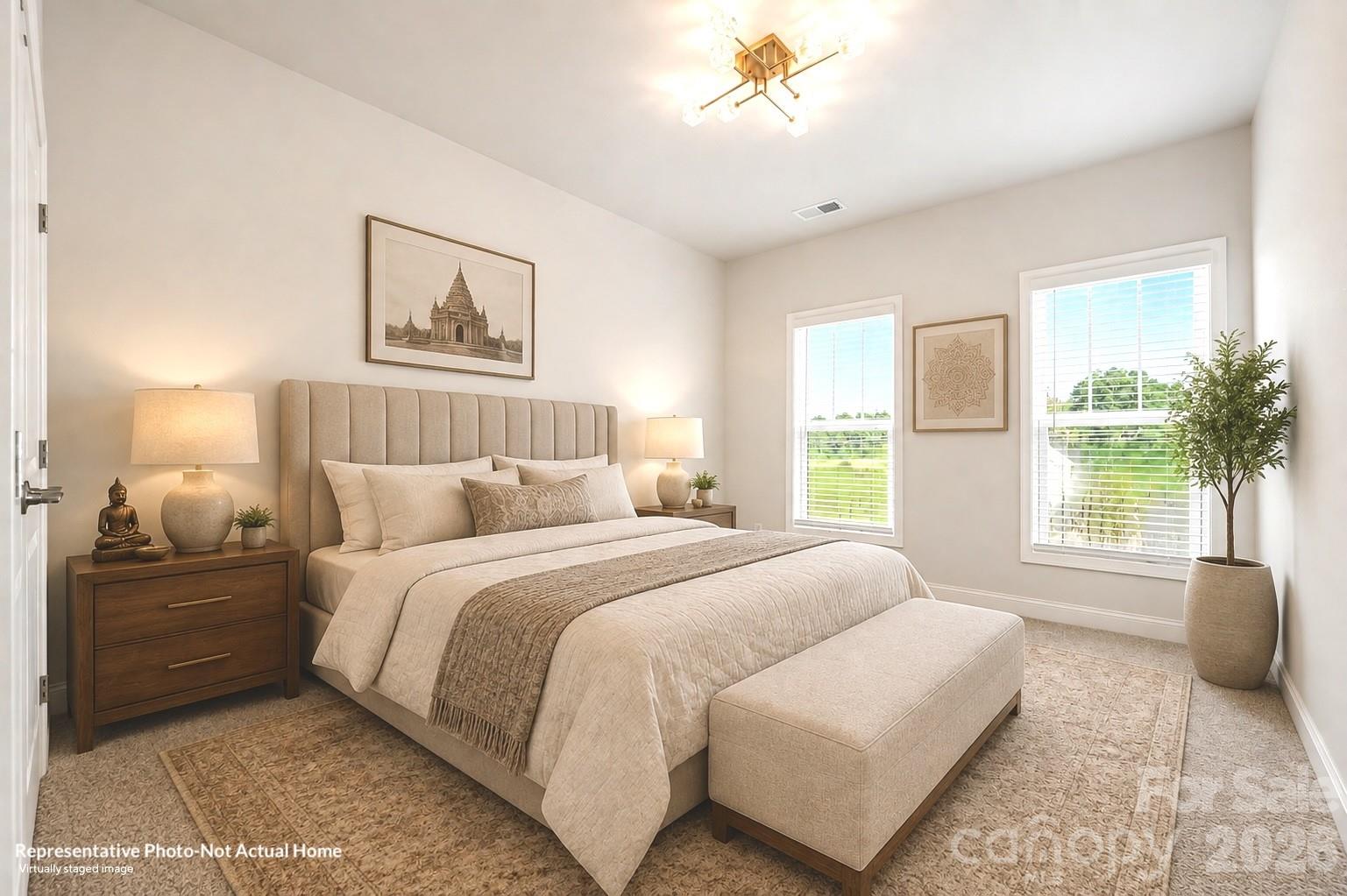 Bedroom 2-Virtually Staged-Bordeaux - 10231 Rainier Trail Drive NW, Huntersville
