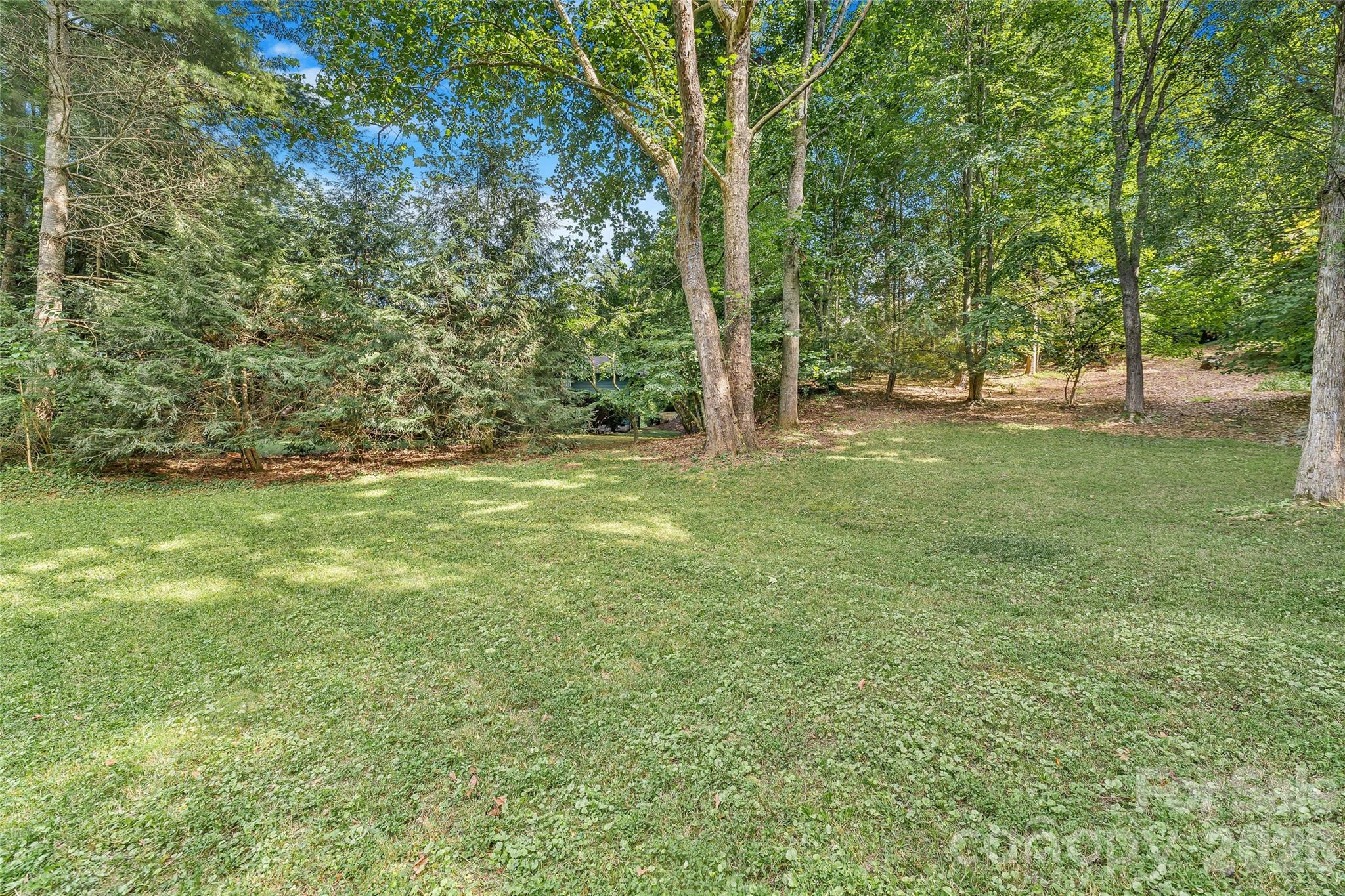 The back yard - private and flat! - 31 Hillcreek Drive, Asheville