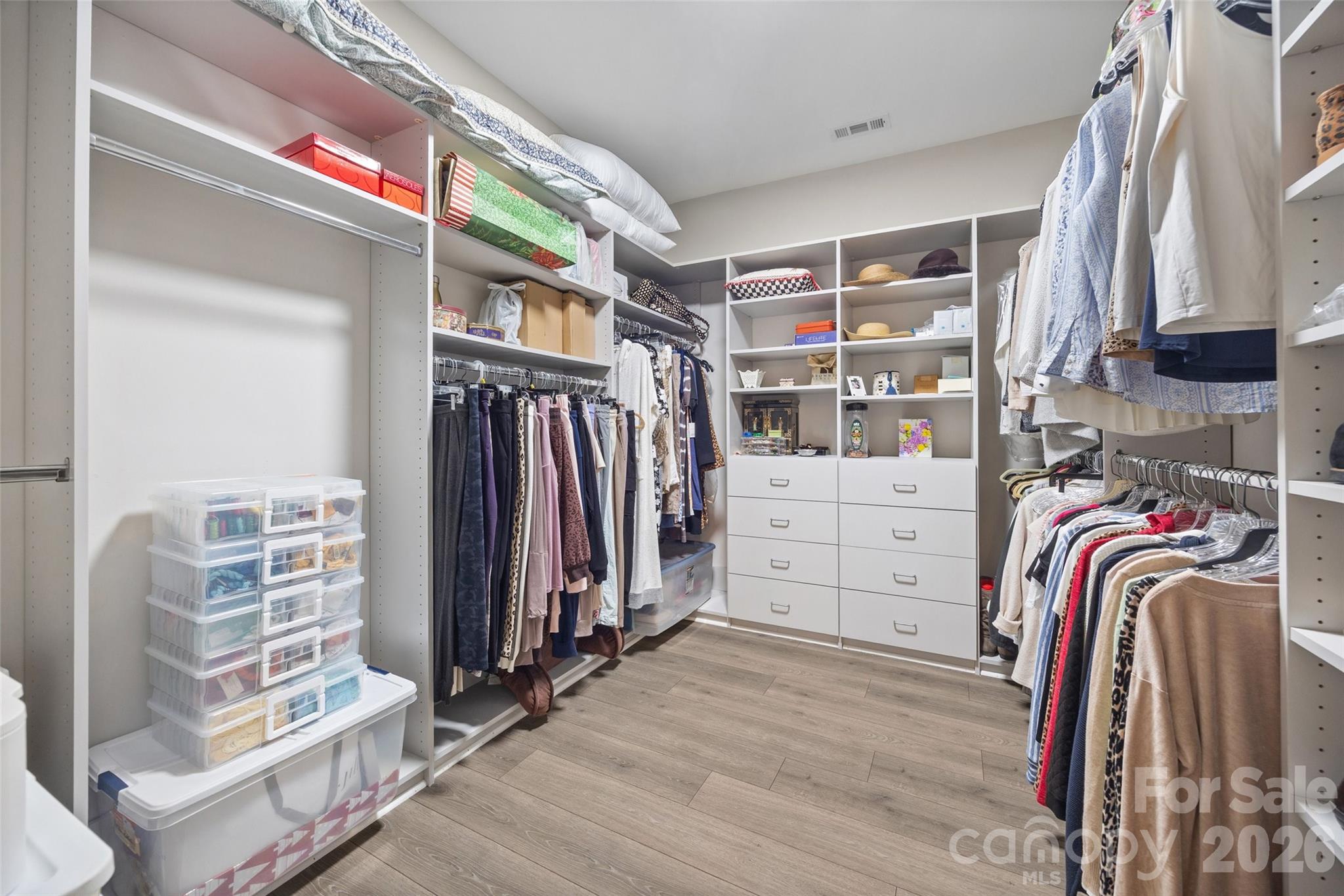 Custom closet system in primary bedroom - 420 Trillium Way, Belmont