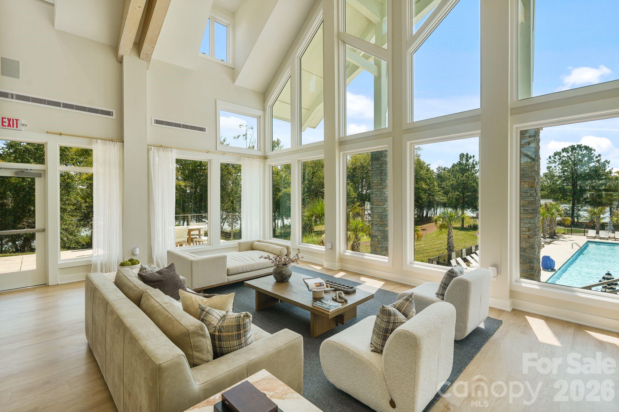 Lounge area over looks the community pool and the lake - 4531 Splash Trail, Sherrills Ford