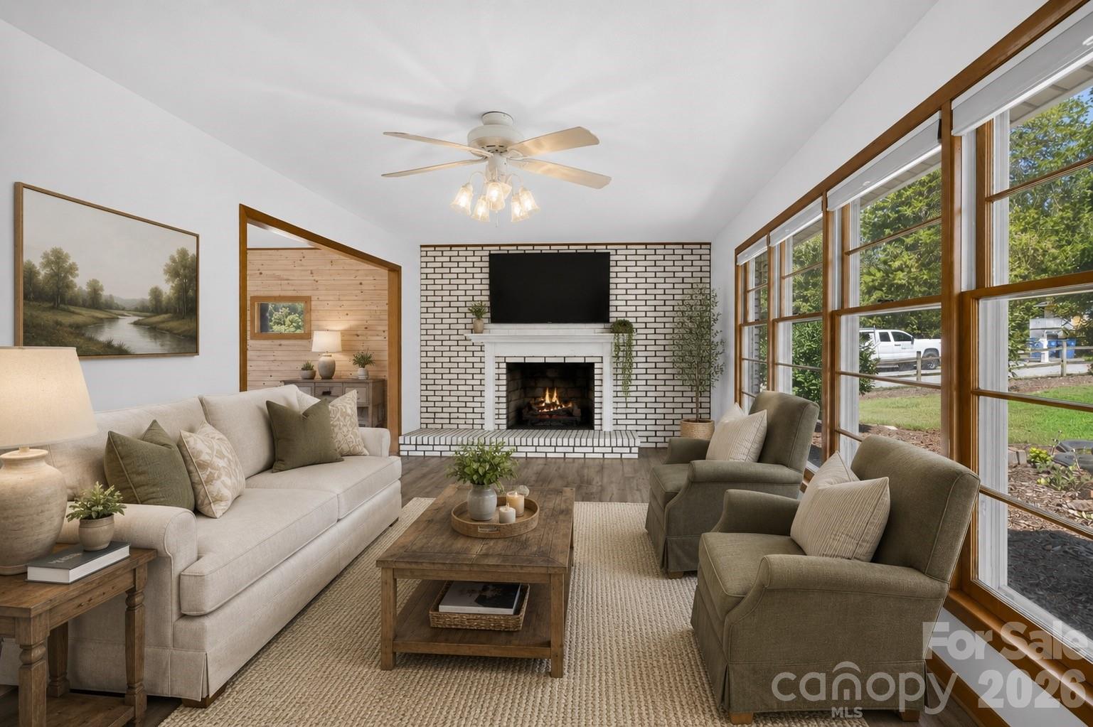 Living Room Virtually Staged - 2661 Tiffany Street, Conover
