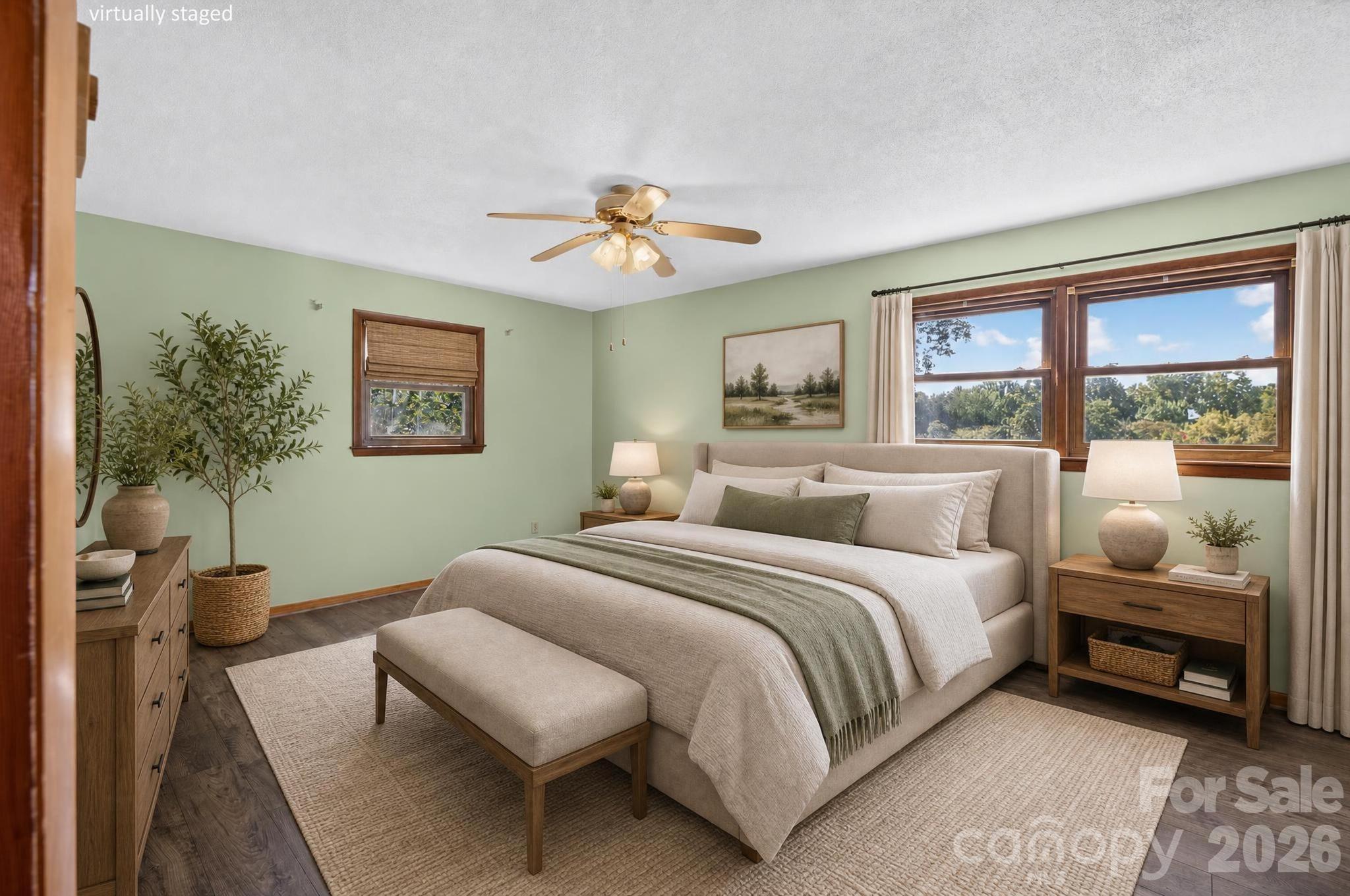 Primary Bedroom Virtually Staged - 2661 Tiffany Street, Conover