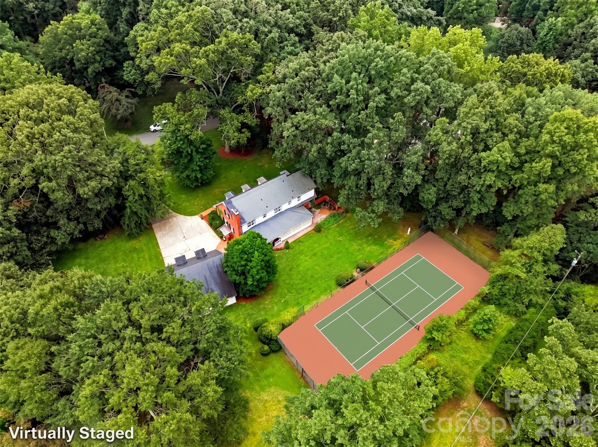 Virtually Staged Tennis Court - 209 Labans Lane, Lincolnton