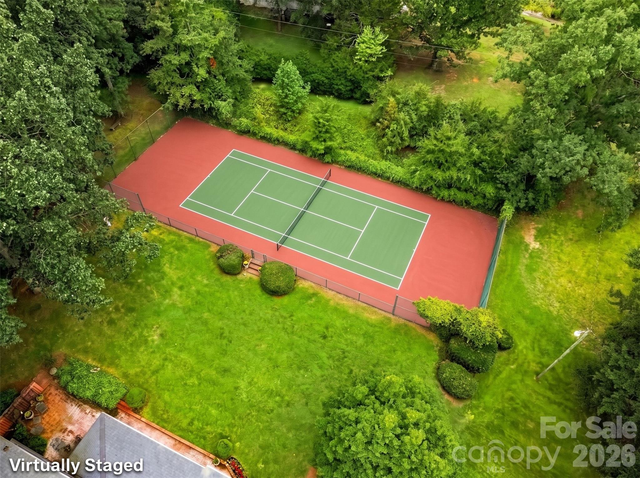 Virtually Staged Tennis Court - 209 Labans Lane, Lincolnton