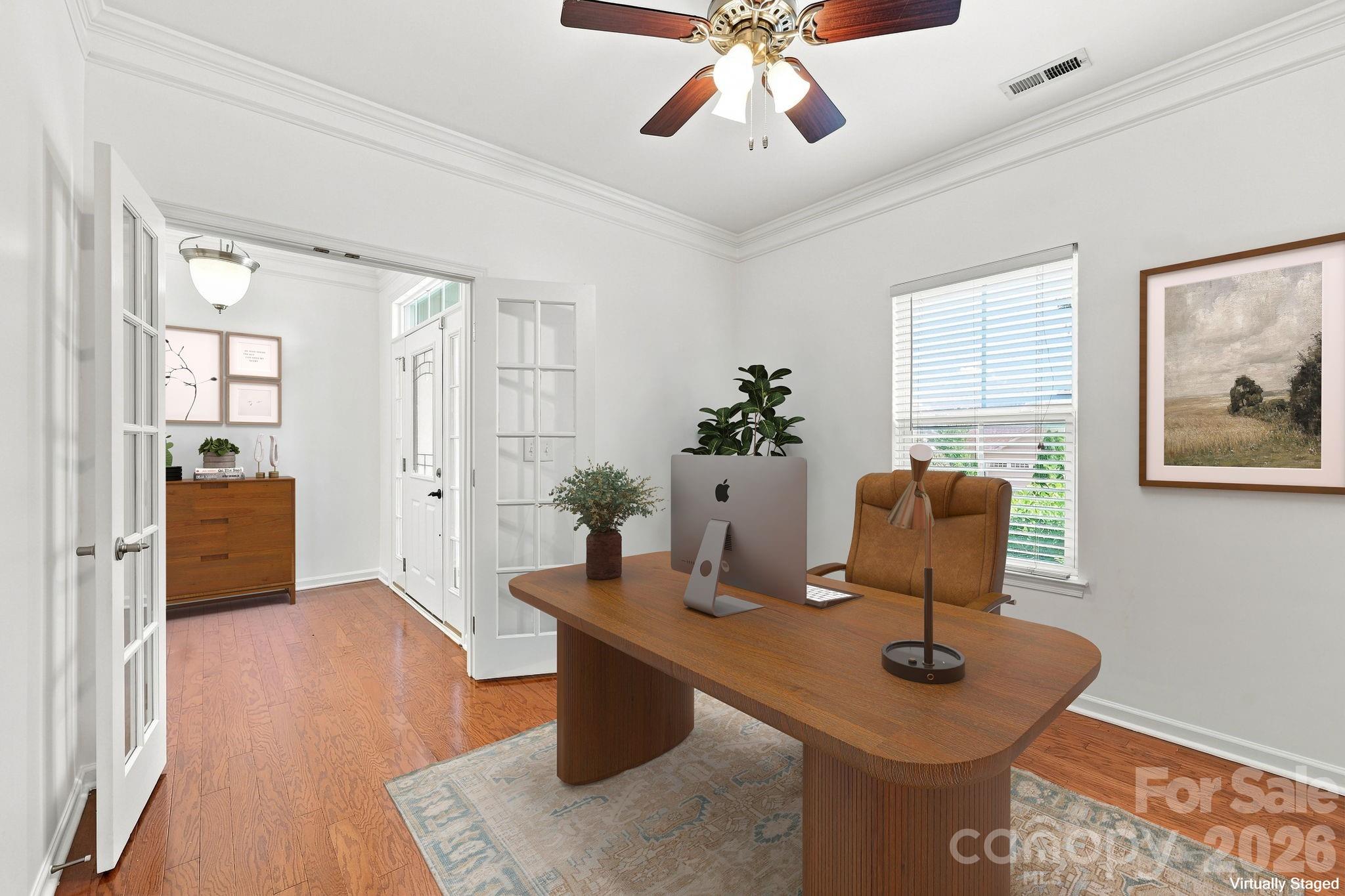 Front office virtually staged - 593 Harrison Drive NW, Concord